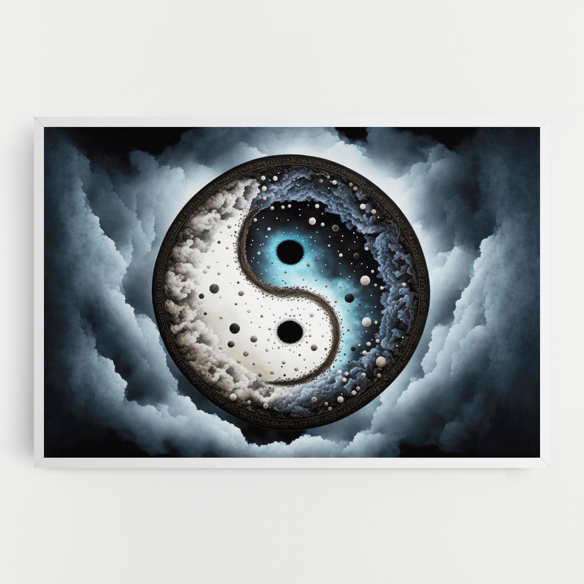 Картина на платно Black Blue Yinyang mockup 0