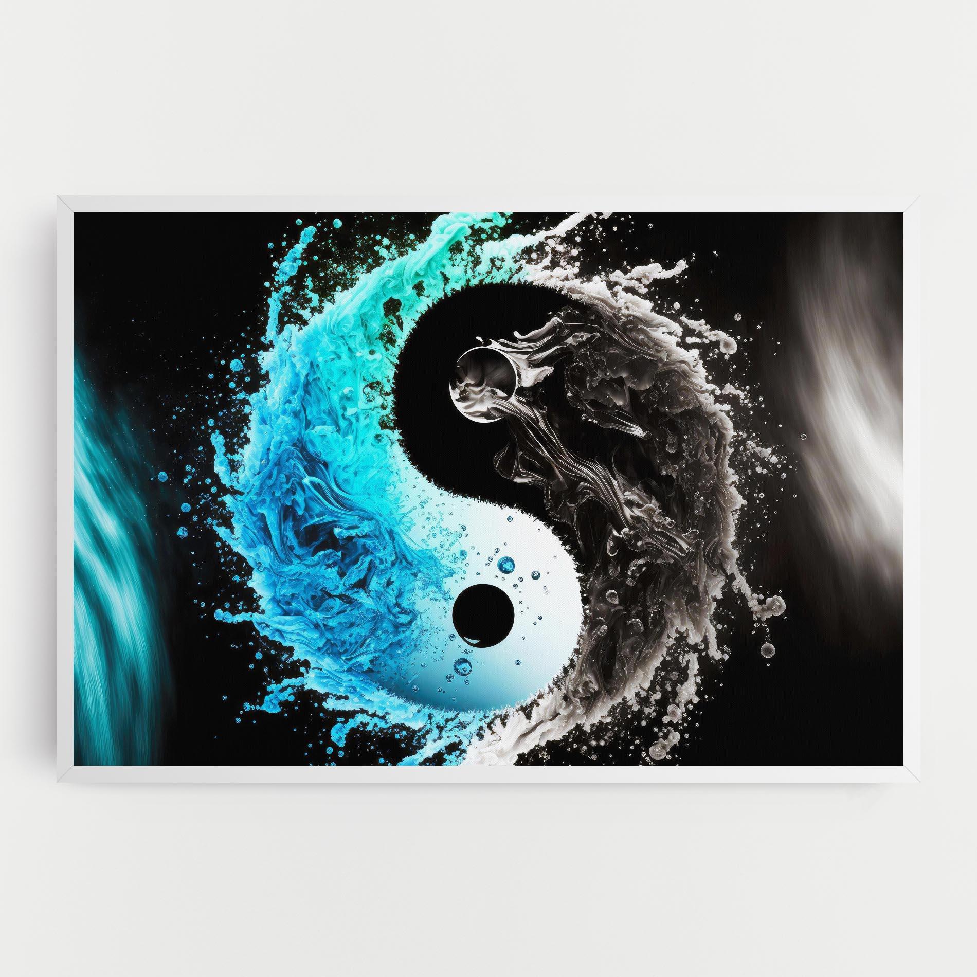 Картина на платно Blue Black Yinyang mockup 0