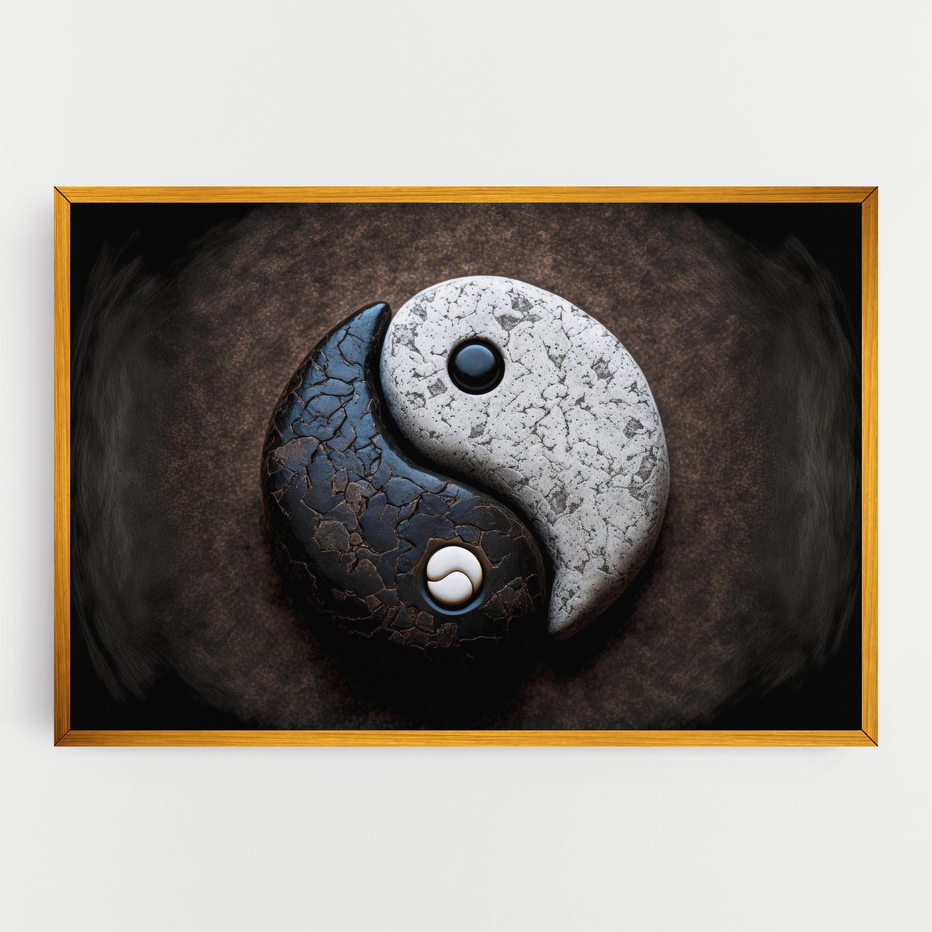 Картина на платно Black Stone Yinyang mockup 0