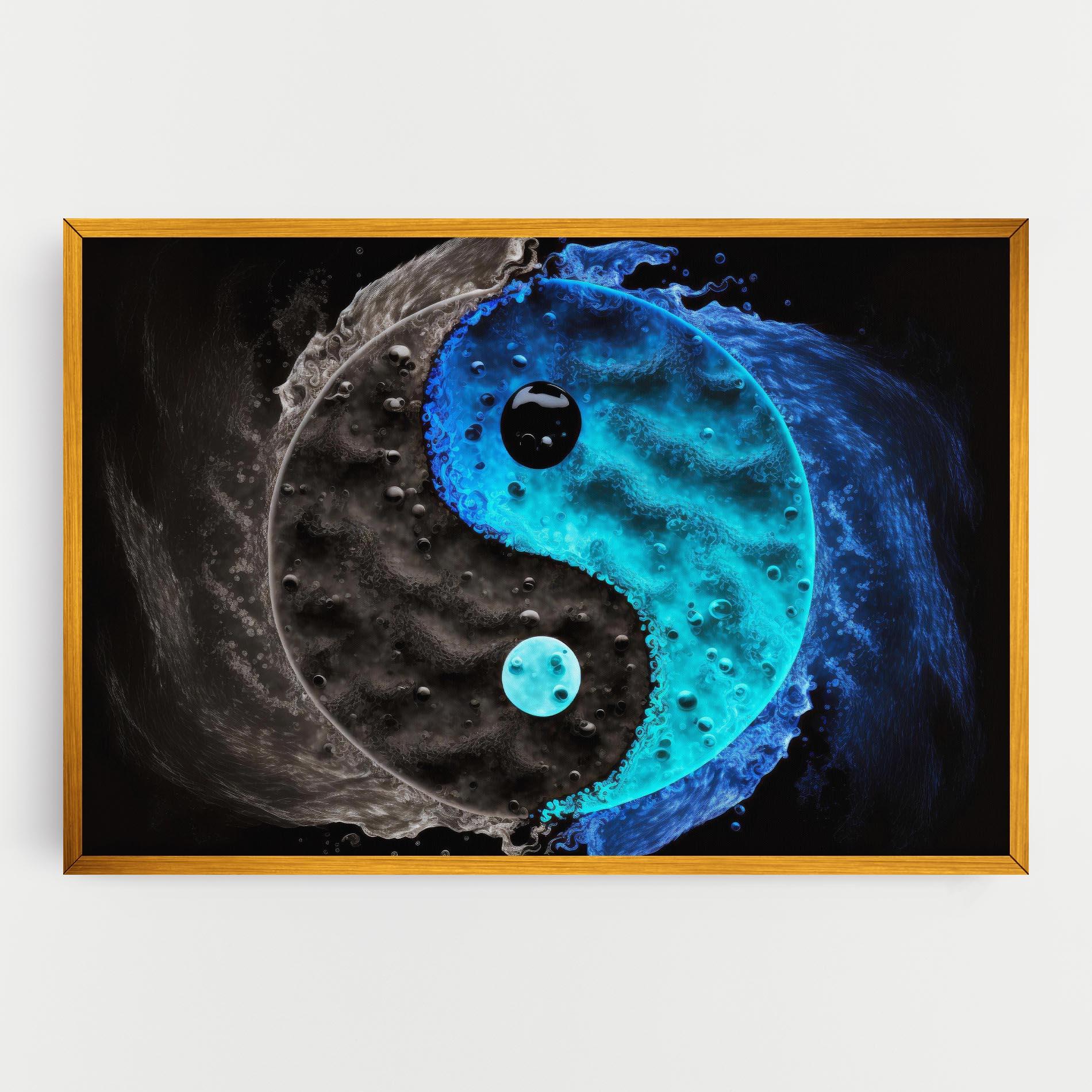 Картина на платно Blue Water Yinyang mockup 0