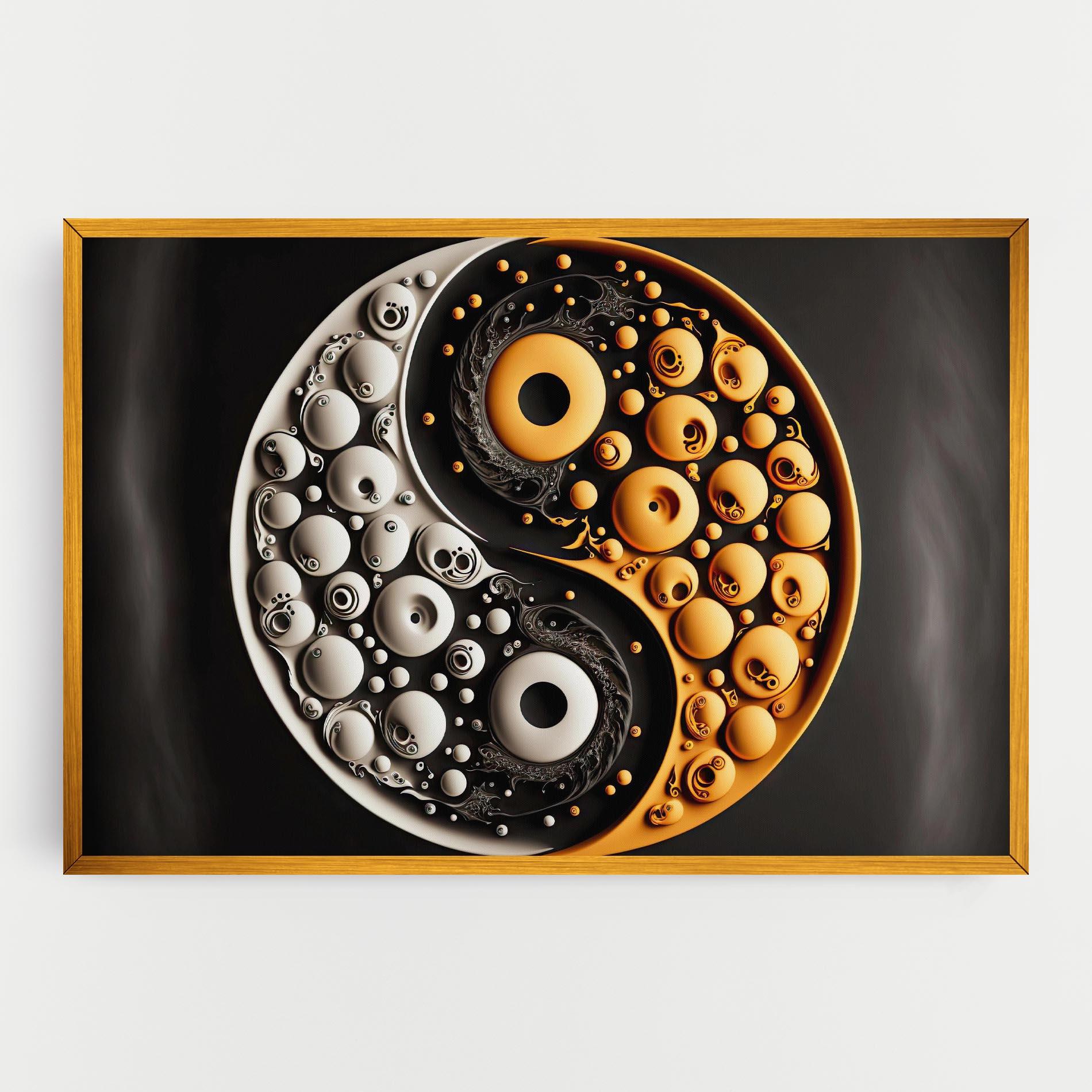 Картина на платно Cream Balls Yinyang mockup 0