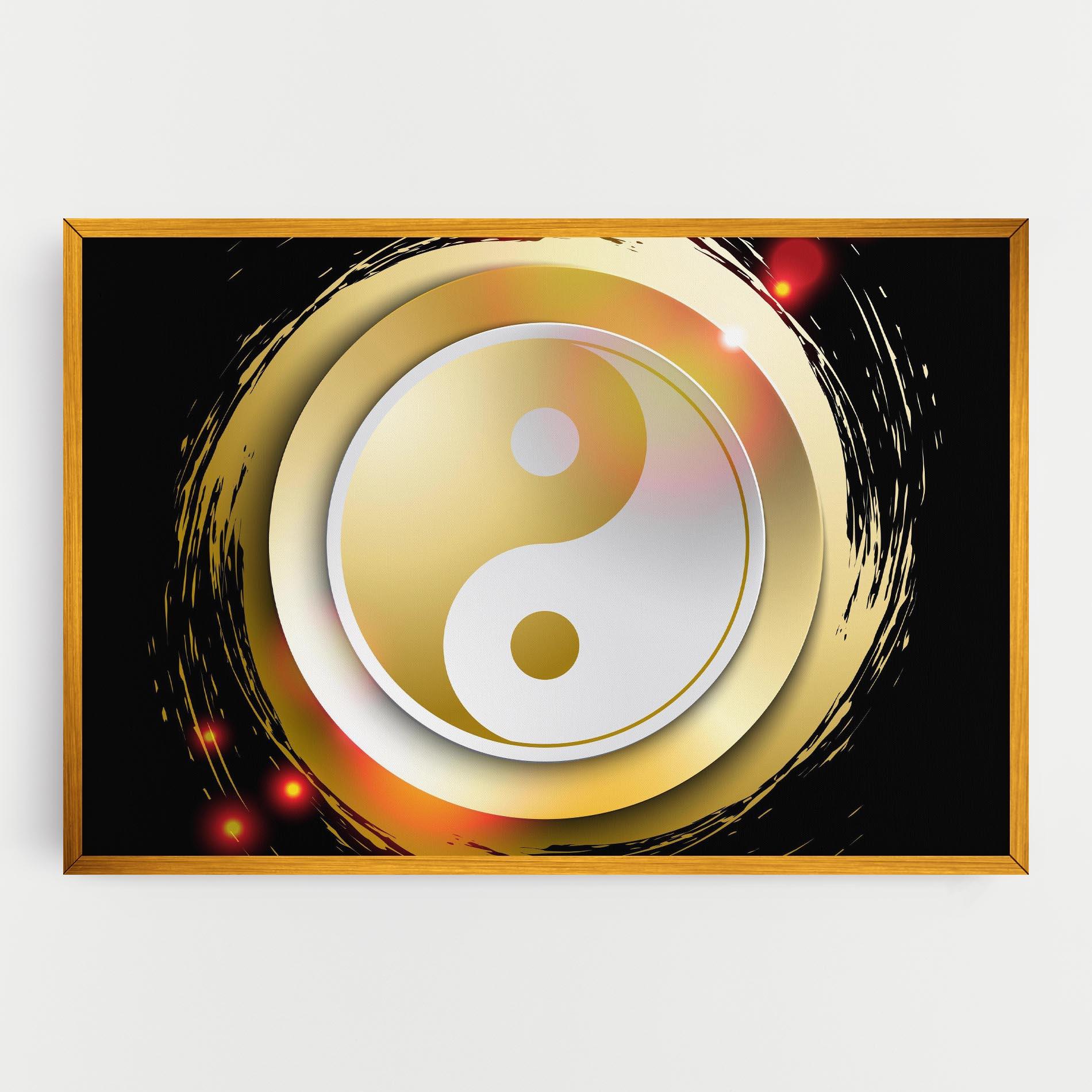 Картина на платно Gold Light Yinyang mockup 0