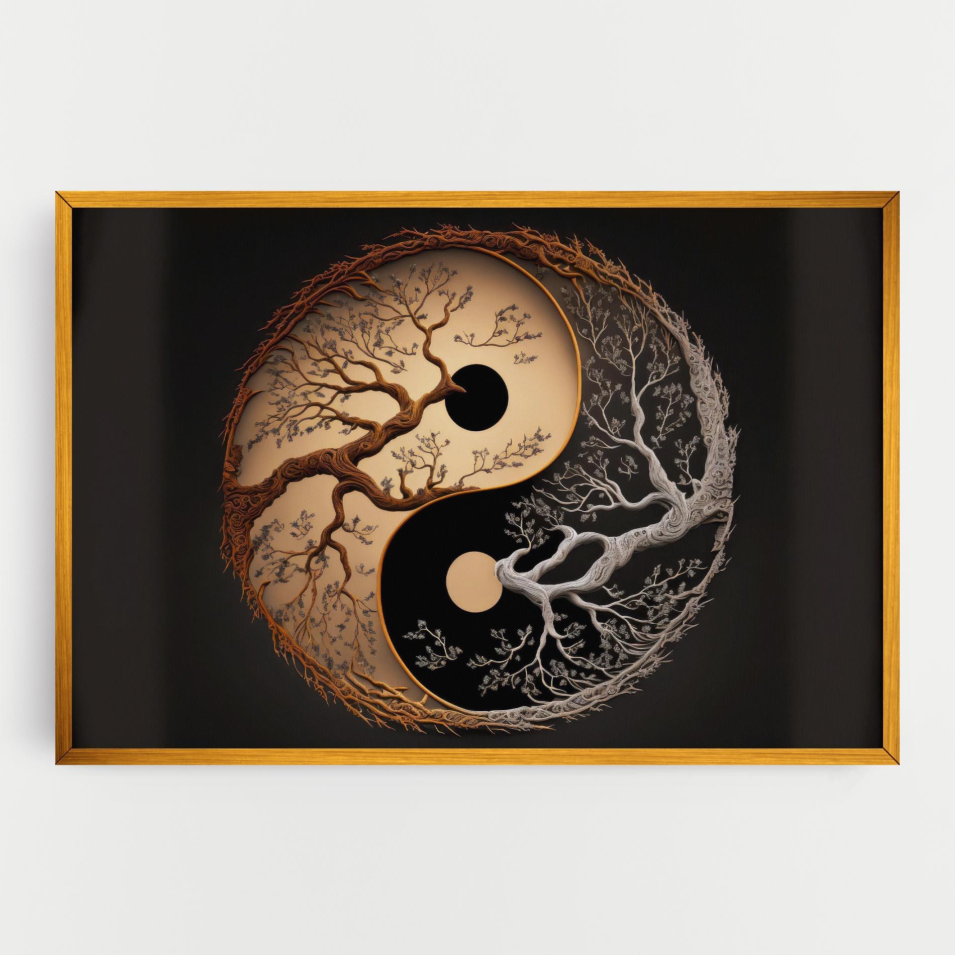 Картина на платно Old Tree Yinyang mockup 0
