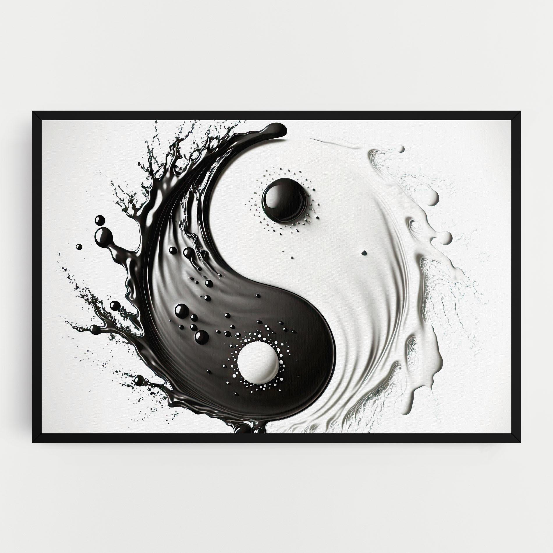 Картина на платно Black Liquid Yinyang mockup 0