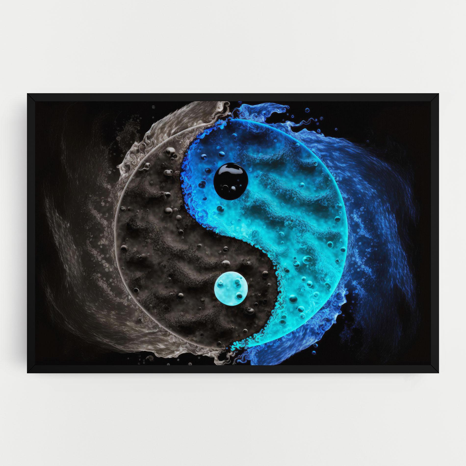 Картина на платно Blue Water Yinyang mockup 0