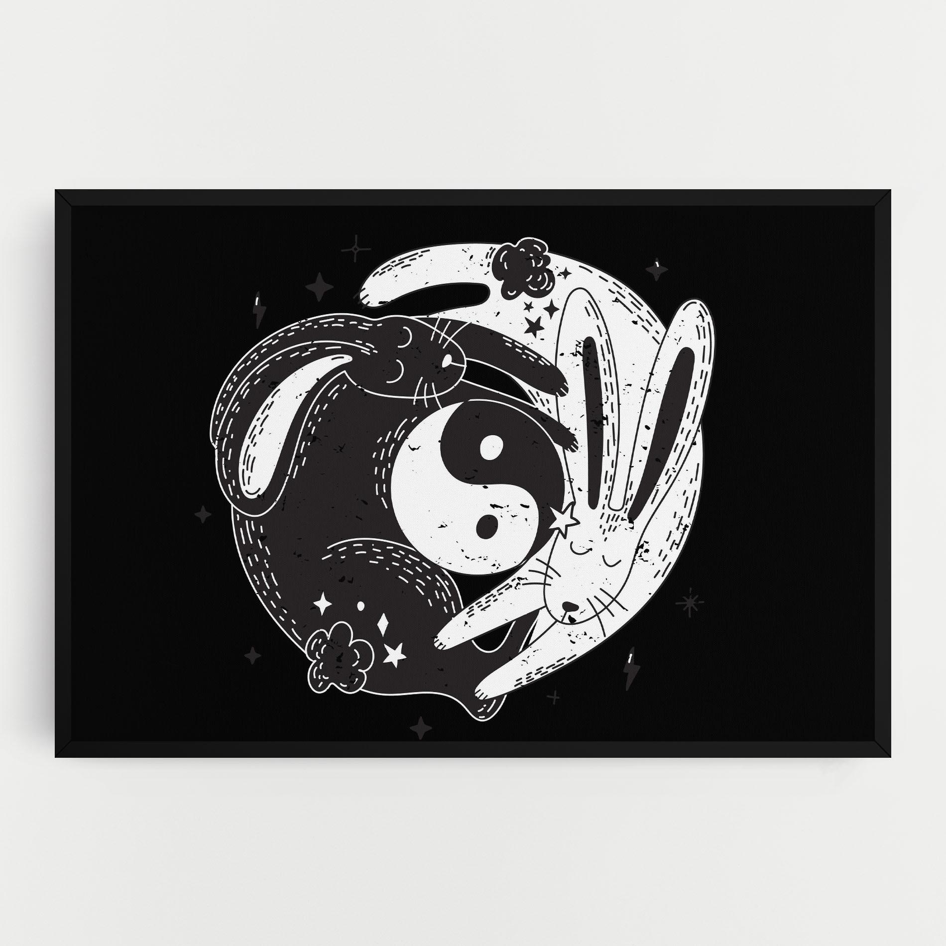 Картина на платно Bunny Yinyang mockup 0