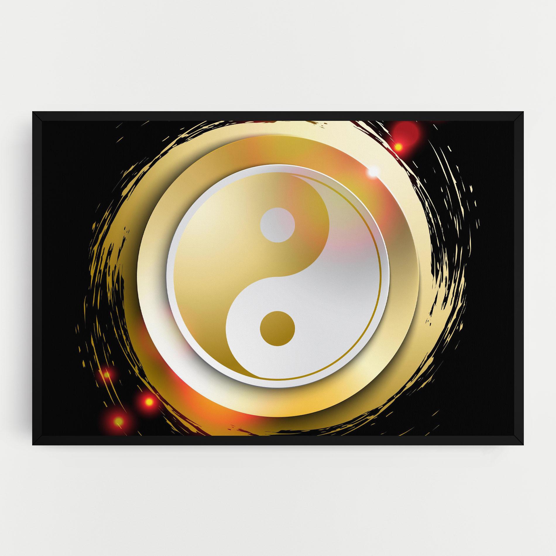 Картина на платно Gold Light Yinyang mockup 0