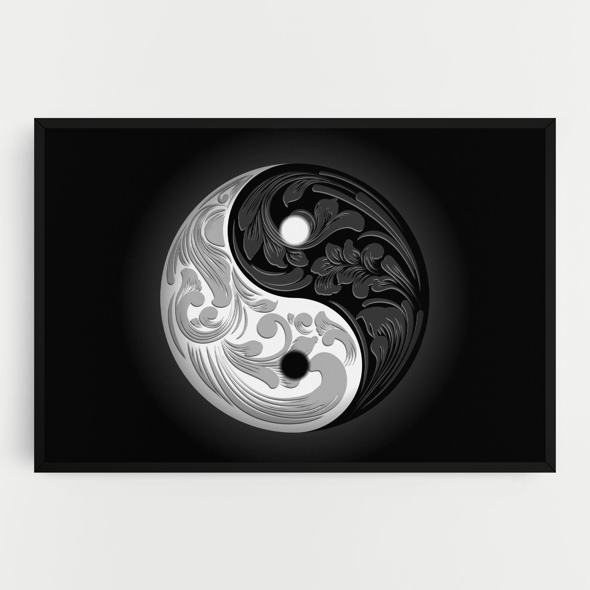 Картина на платно Yinyang Grey mockup 0