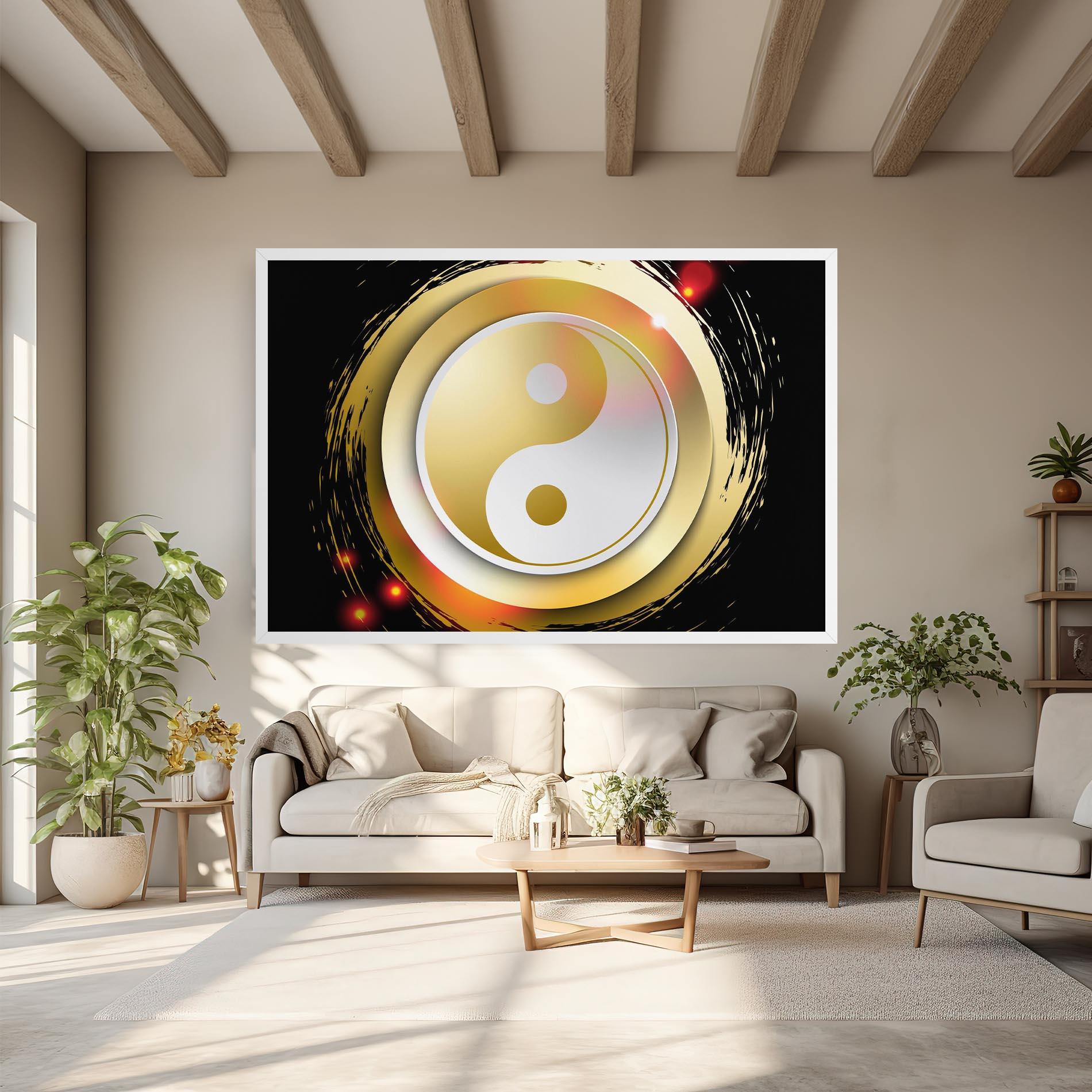 Картина на платно Gold Light Yinyang mockup 6