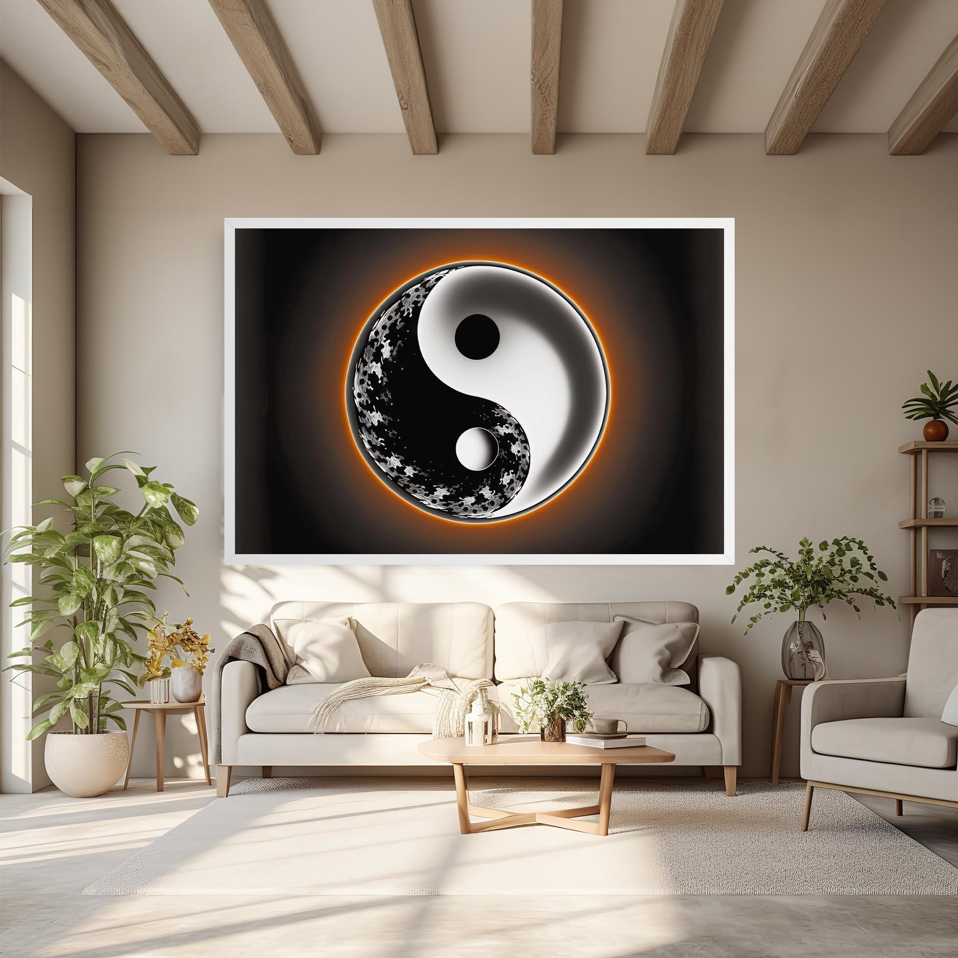 Картина на платно Purple Light Yinyang mockup 6