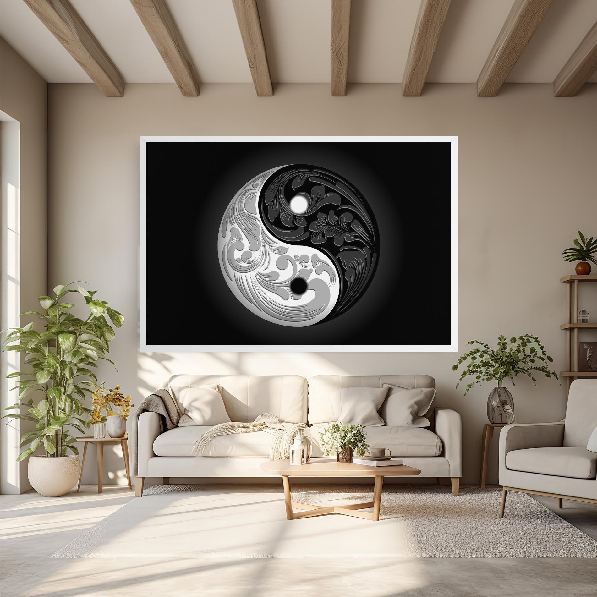 Картина на платно Yinyang Grey mockup 6