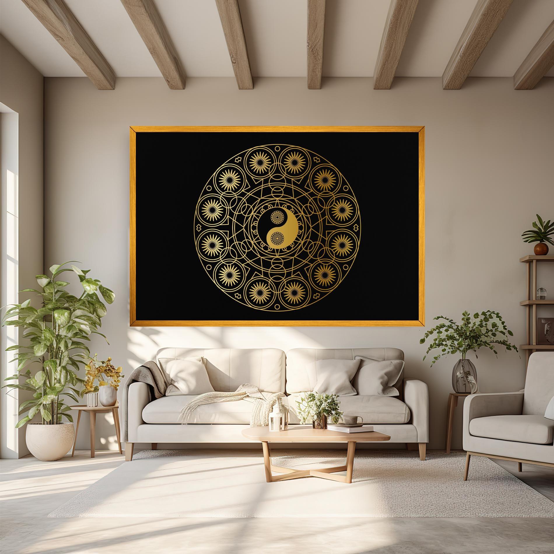 Картина на платно Gold Meditation Mandala mockup 6