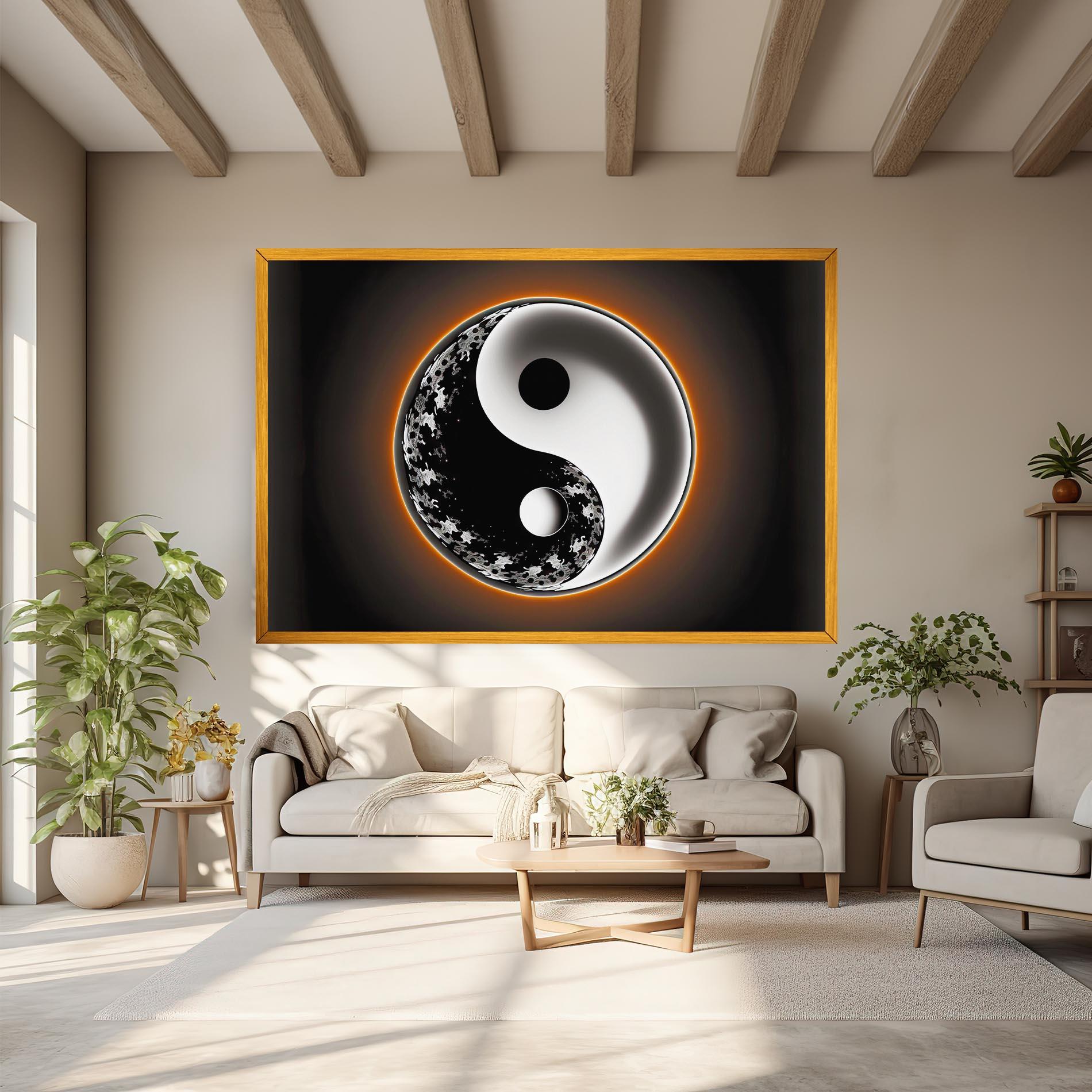 Картина на платно Purple Light Yinyang mockup 6