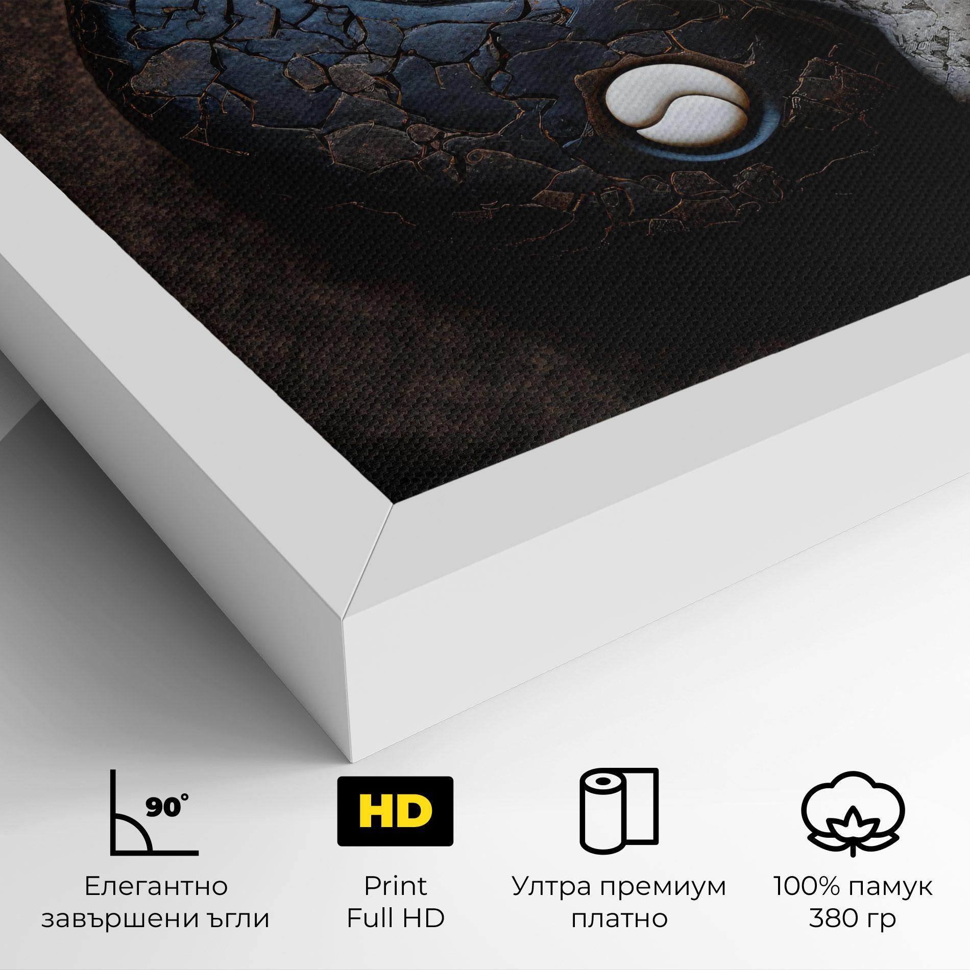 Картина на платно Black Stone Yinyang mockup 4