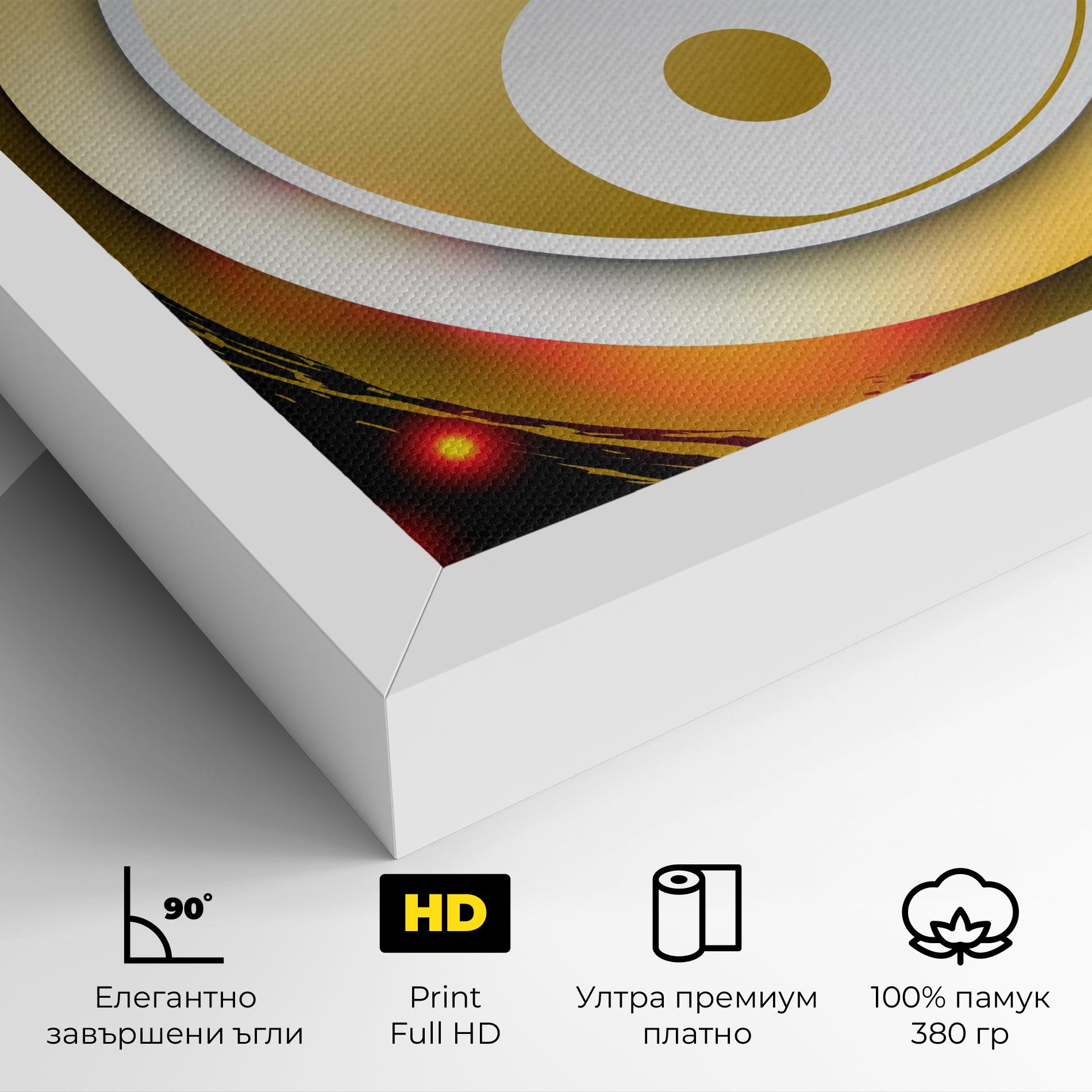 Картина на платно Gold Light Yinyang mockup 4