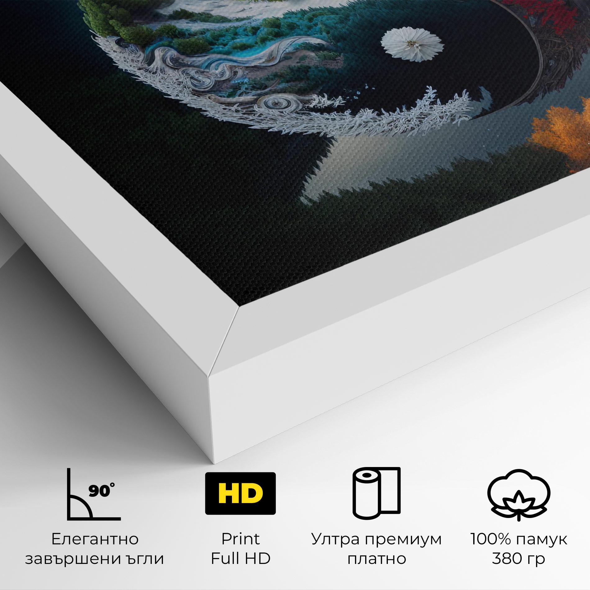 Картина на платно Mountain Yinyang mockup 4