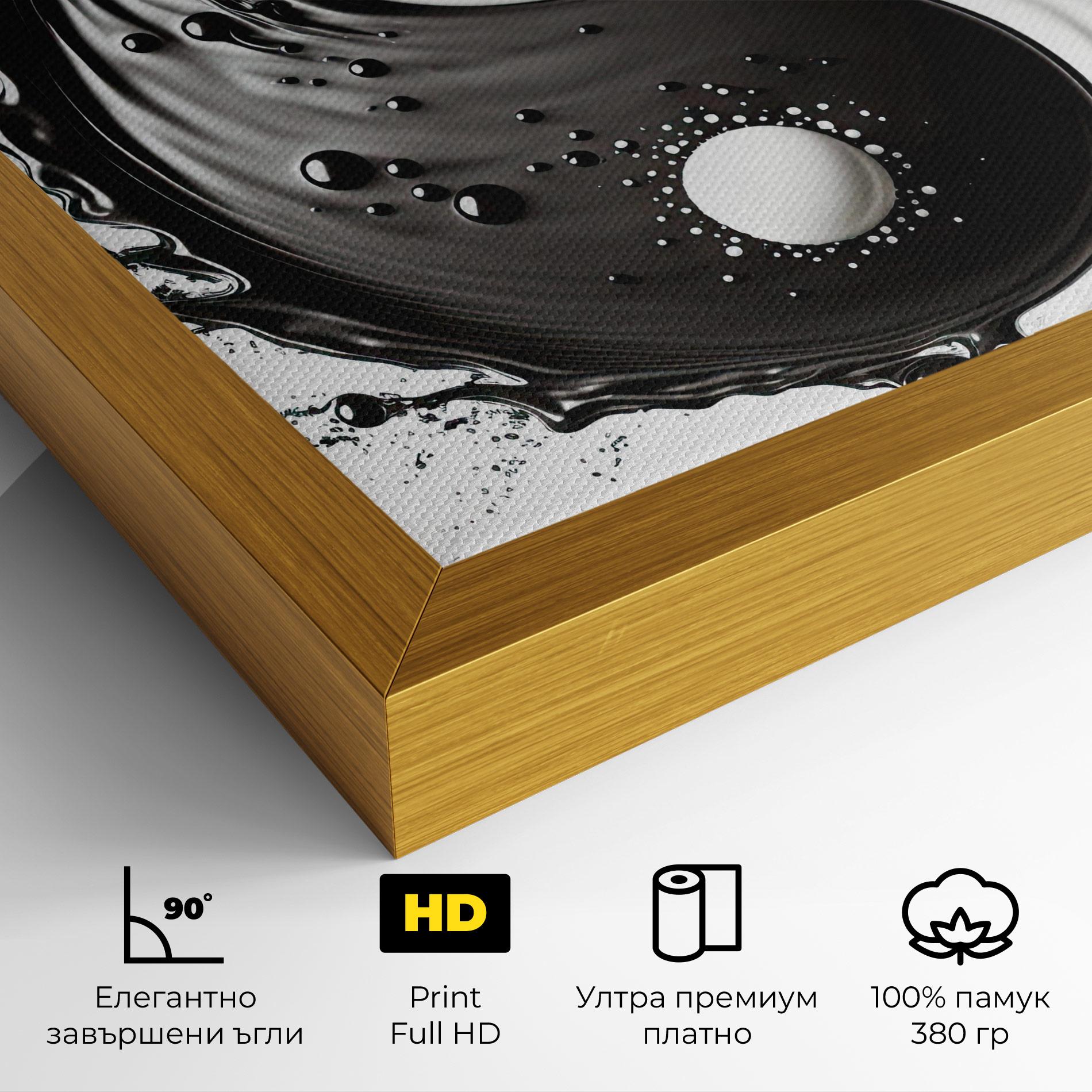 Картина на платно Black Liquid Yinyang mockup 4