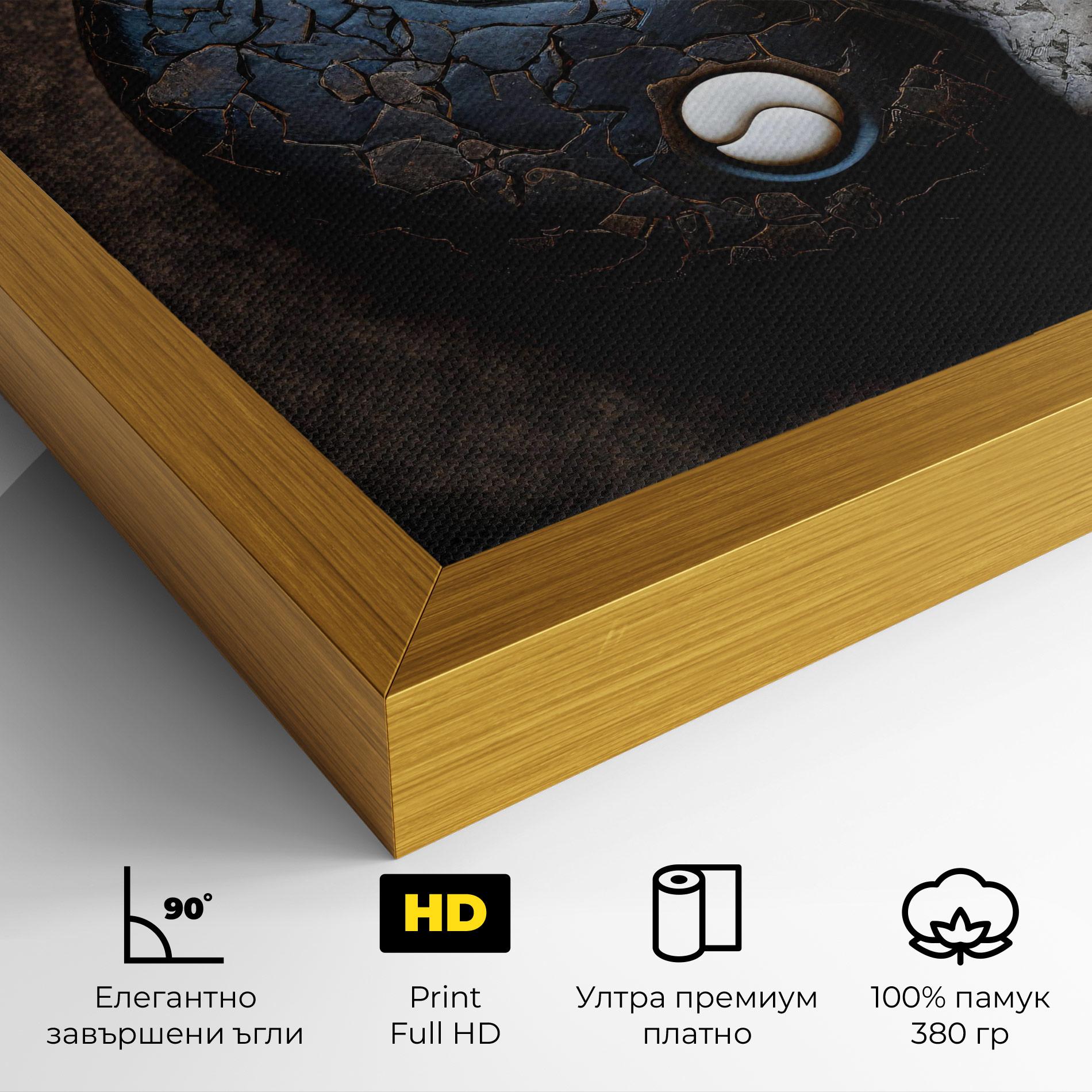 Картина на платно Black Stone Yinyang mockup 4
