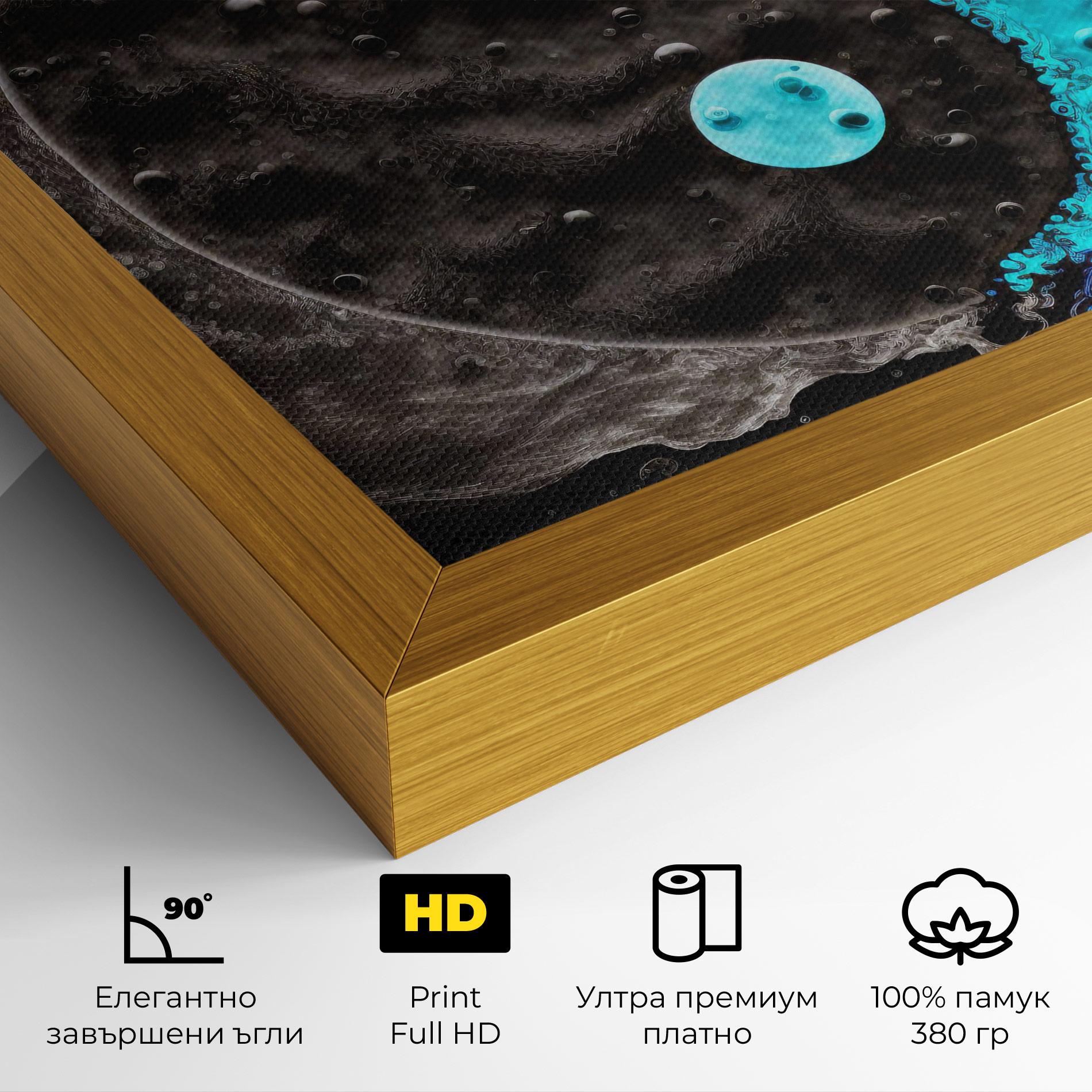 Картина на платно Blue Water Yinyang mockup 4