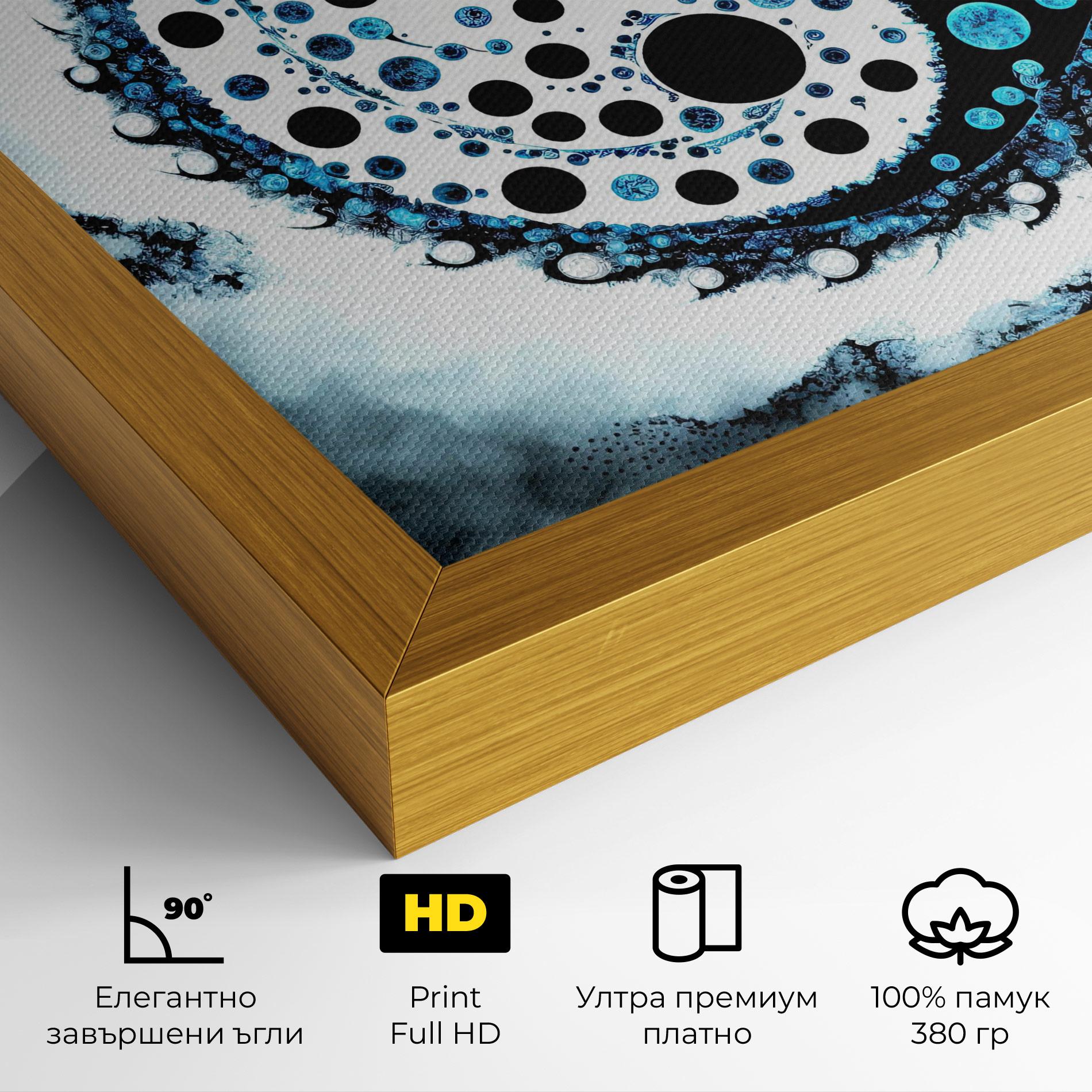 Картина на платно Blue White Yinyang mockup 4