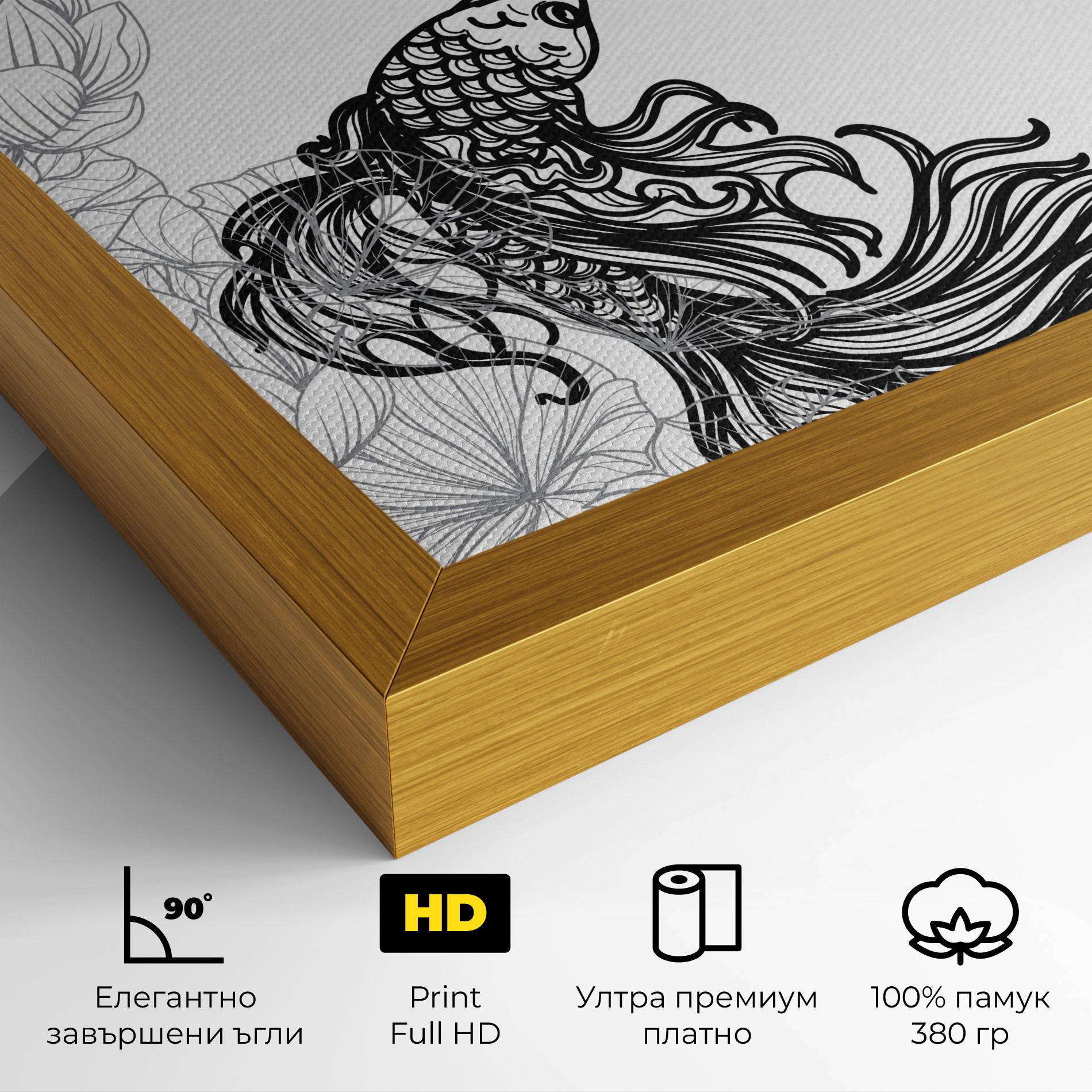 Картина на платно Fish Yinyang mockup 4