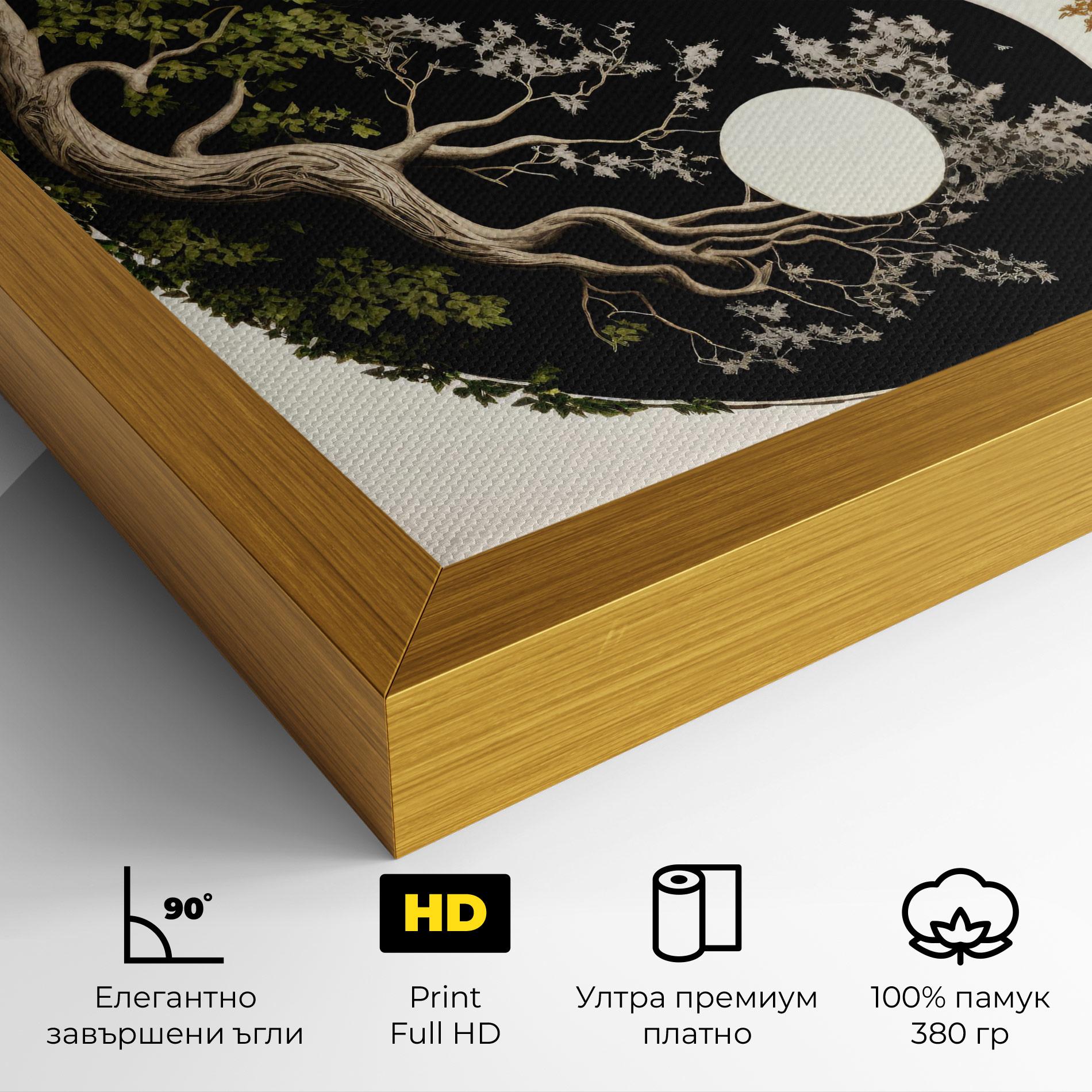 Картина на платно Tree Yinyang mockup 4