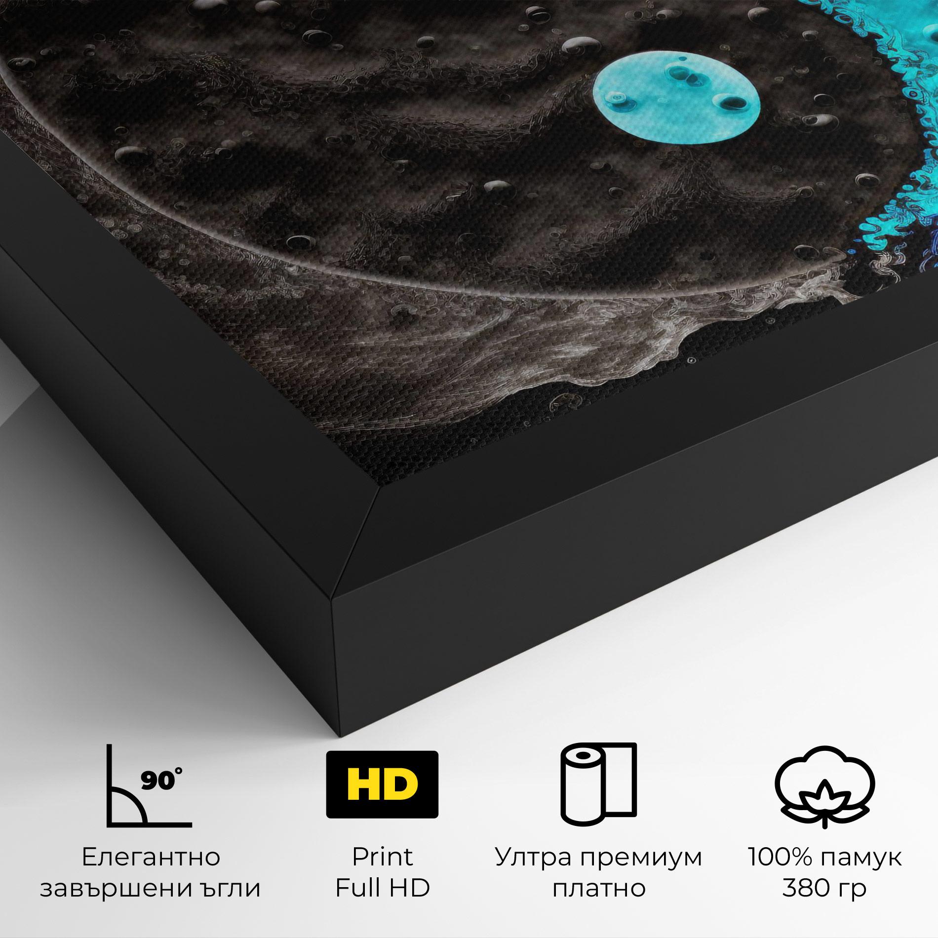 Картина на платно Blue Water Yinyang mockup 4