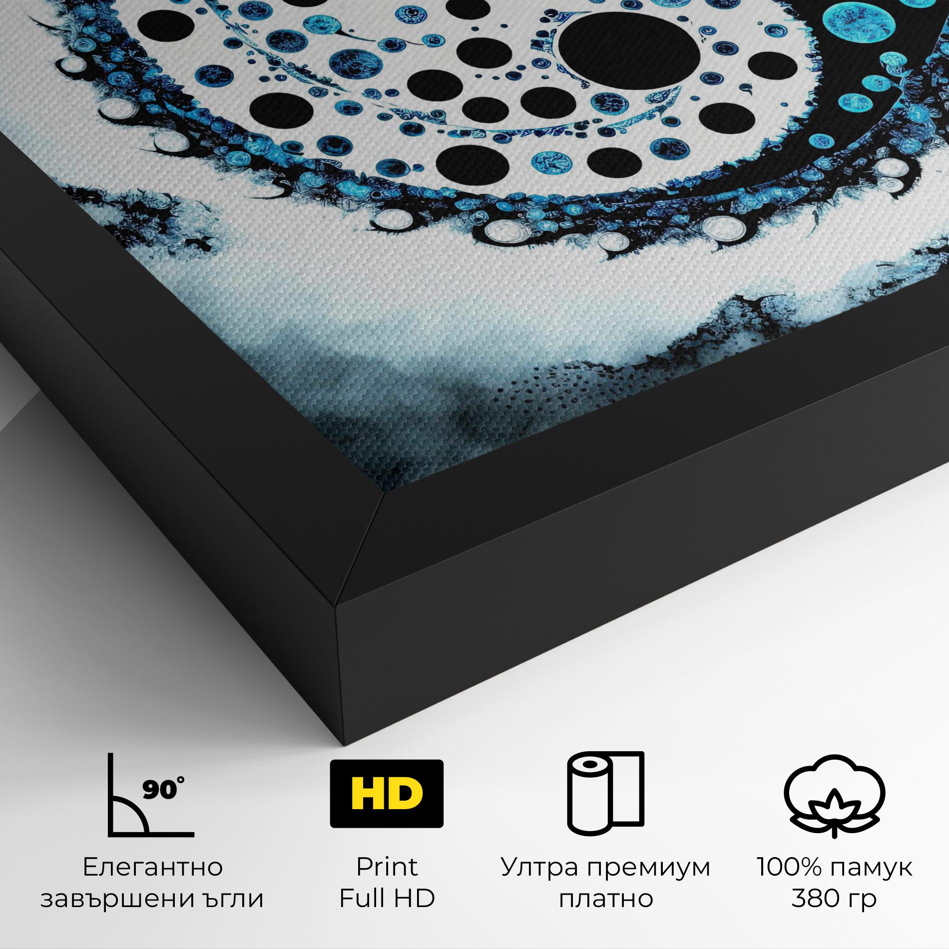 Картина на платно Blue White Yinyang mockup 4
