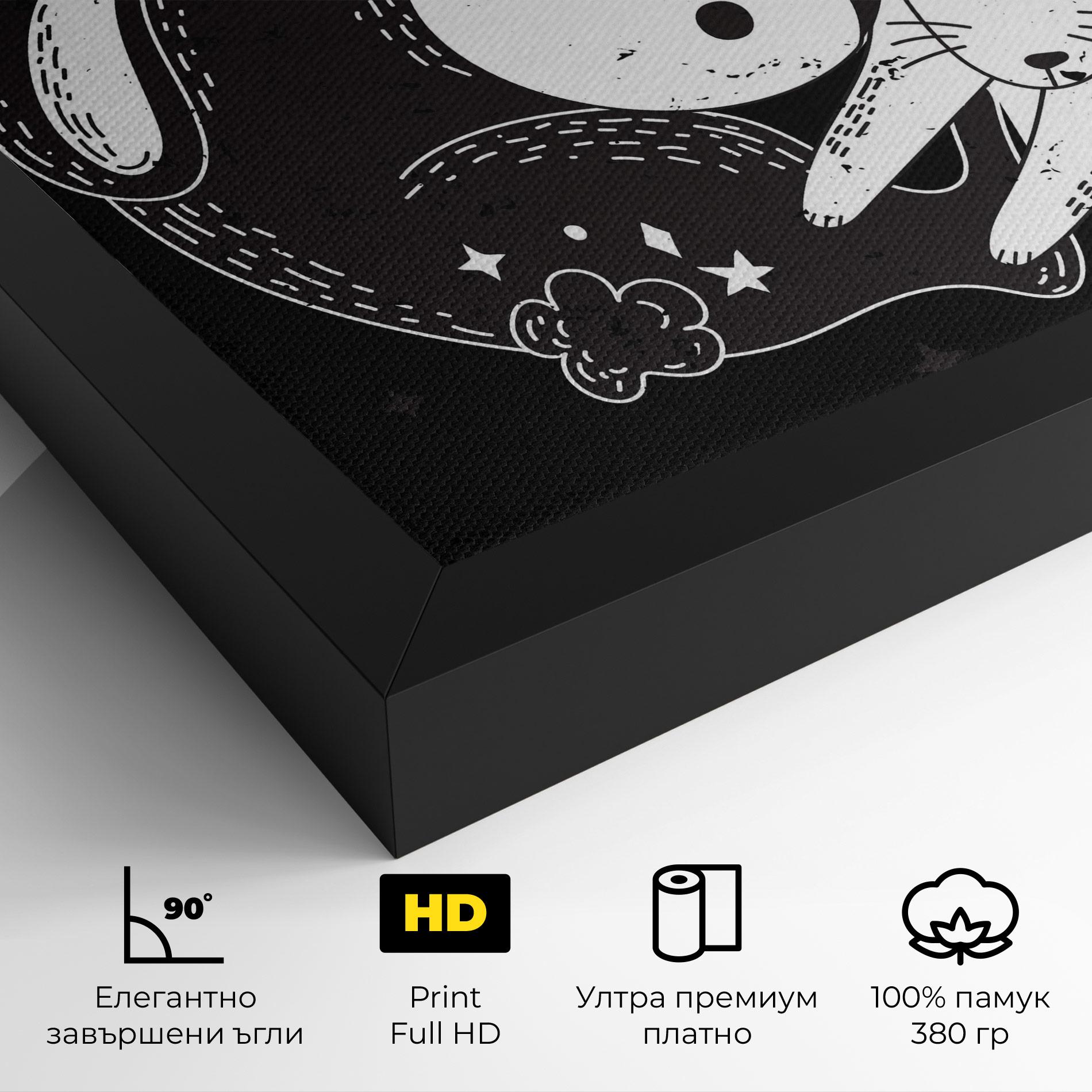 Картина на платно Bunny Yinyang mockup 4