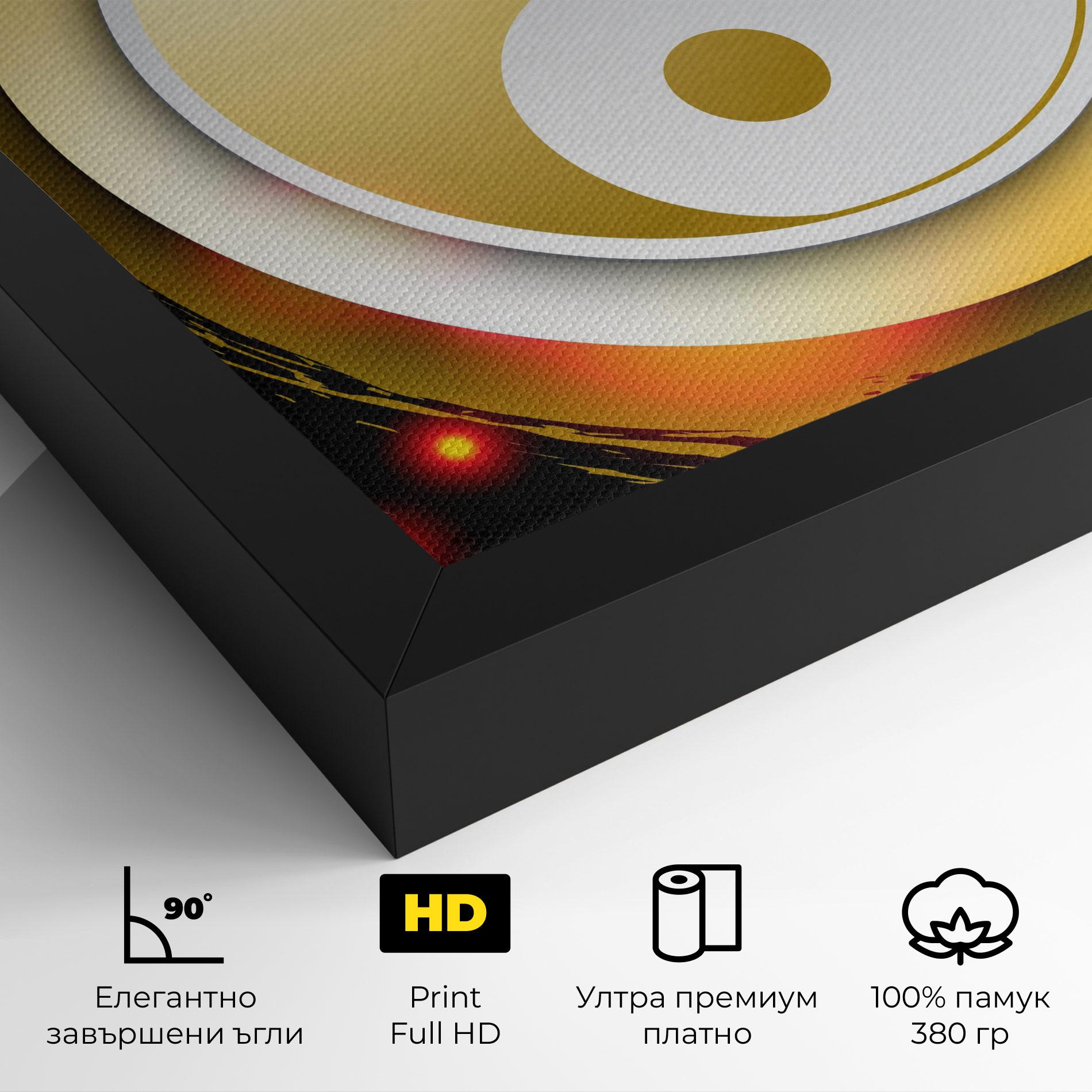 Картина на платно Gold Light Yinyang mockup 4