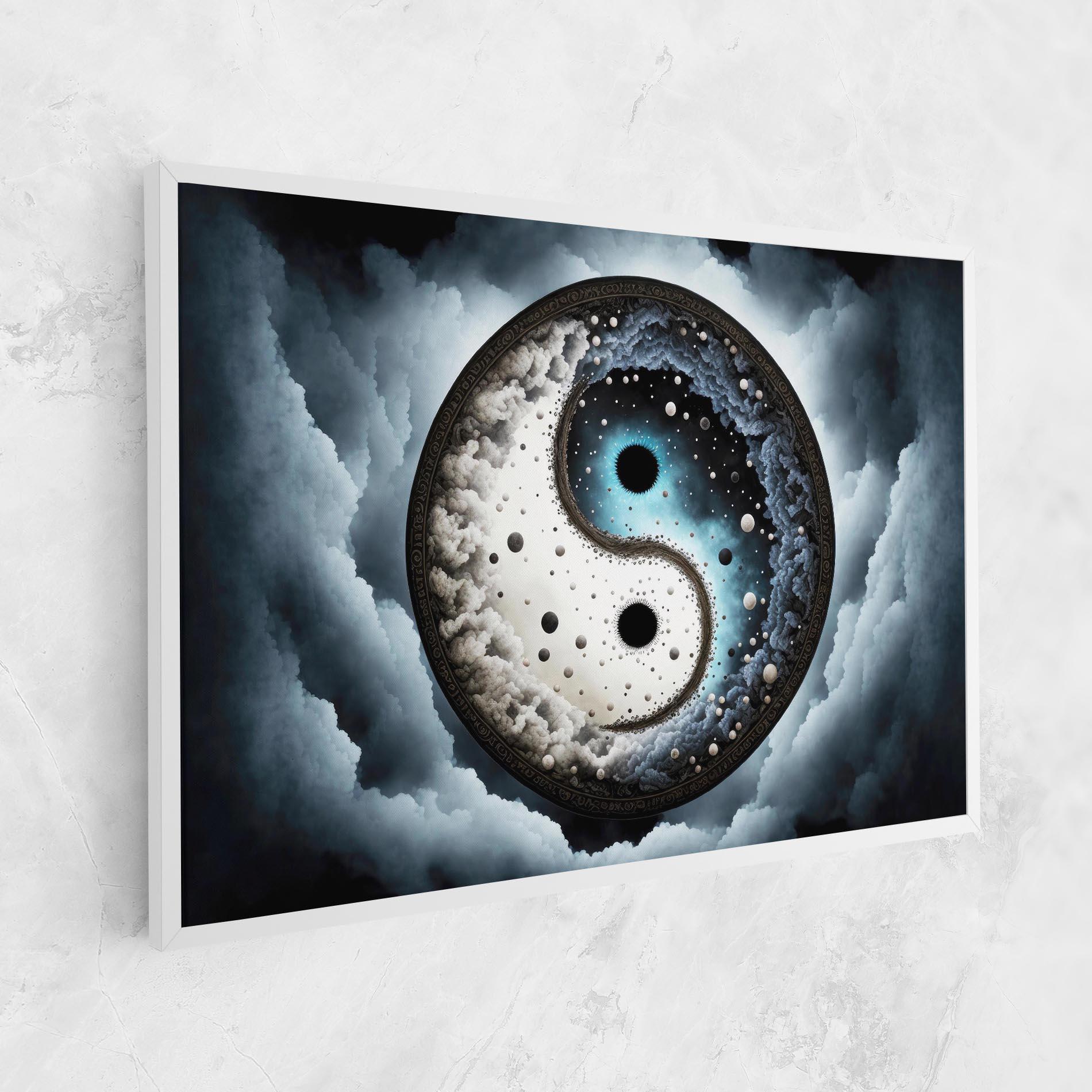 Картина на платно Black Blue Yinyang mockup 1
