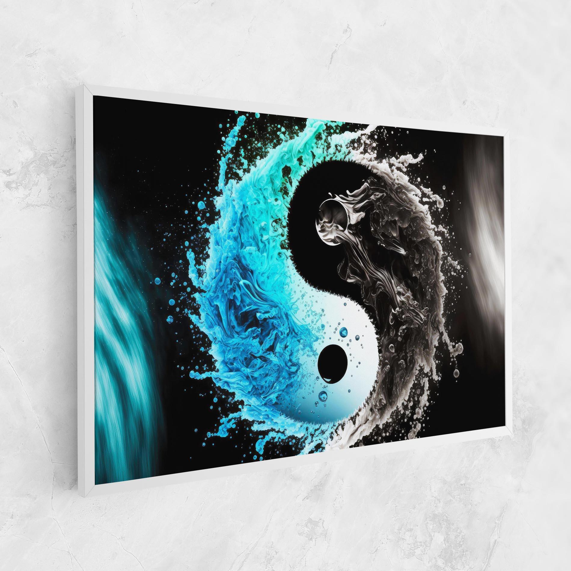Картина на платно Blue Black Yinyang mockup 1