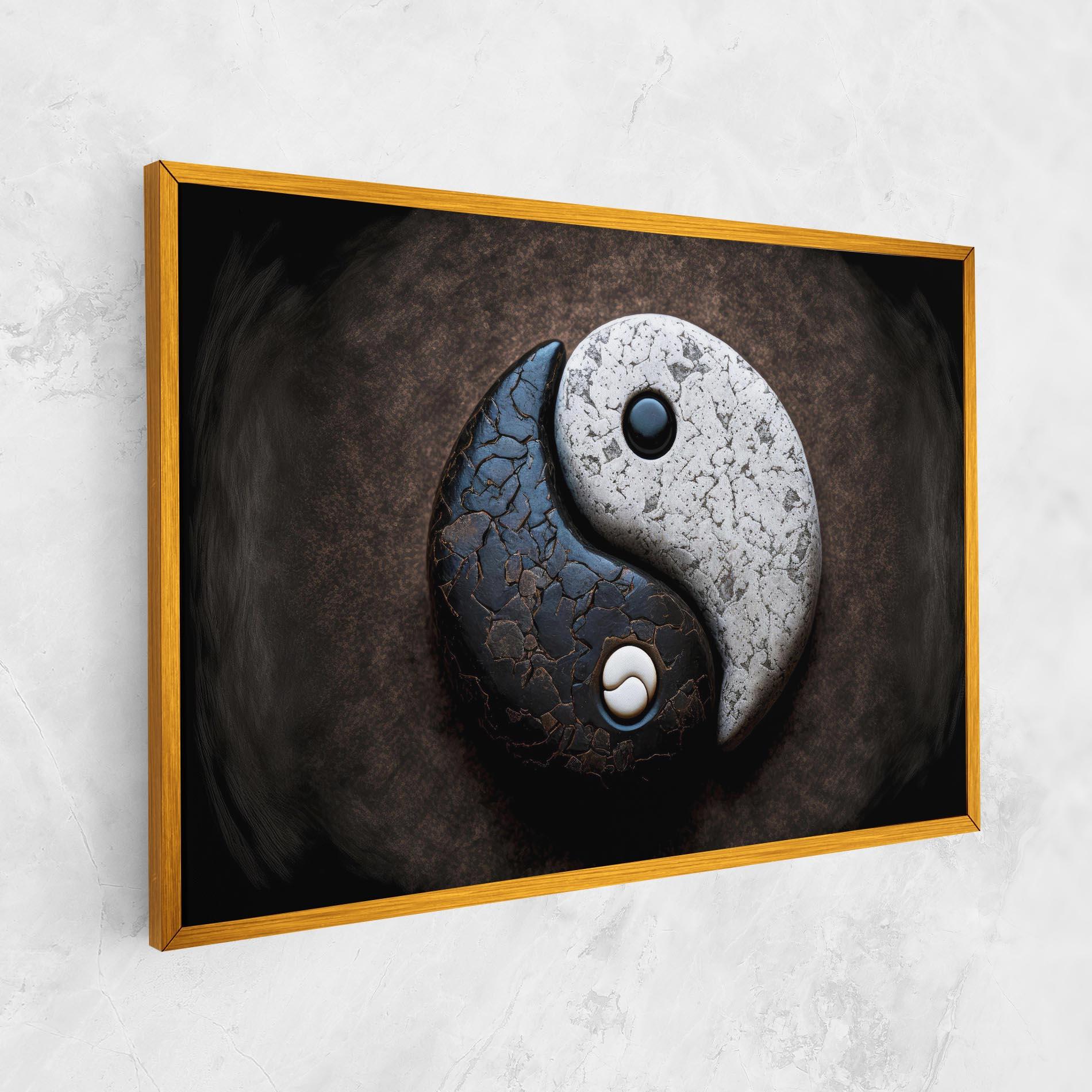 Картина на платно Black Stone Yinyang mockup 1