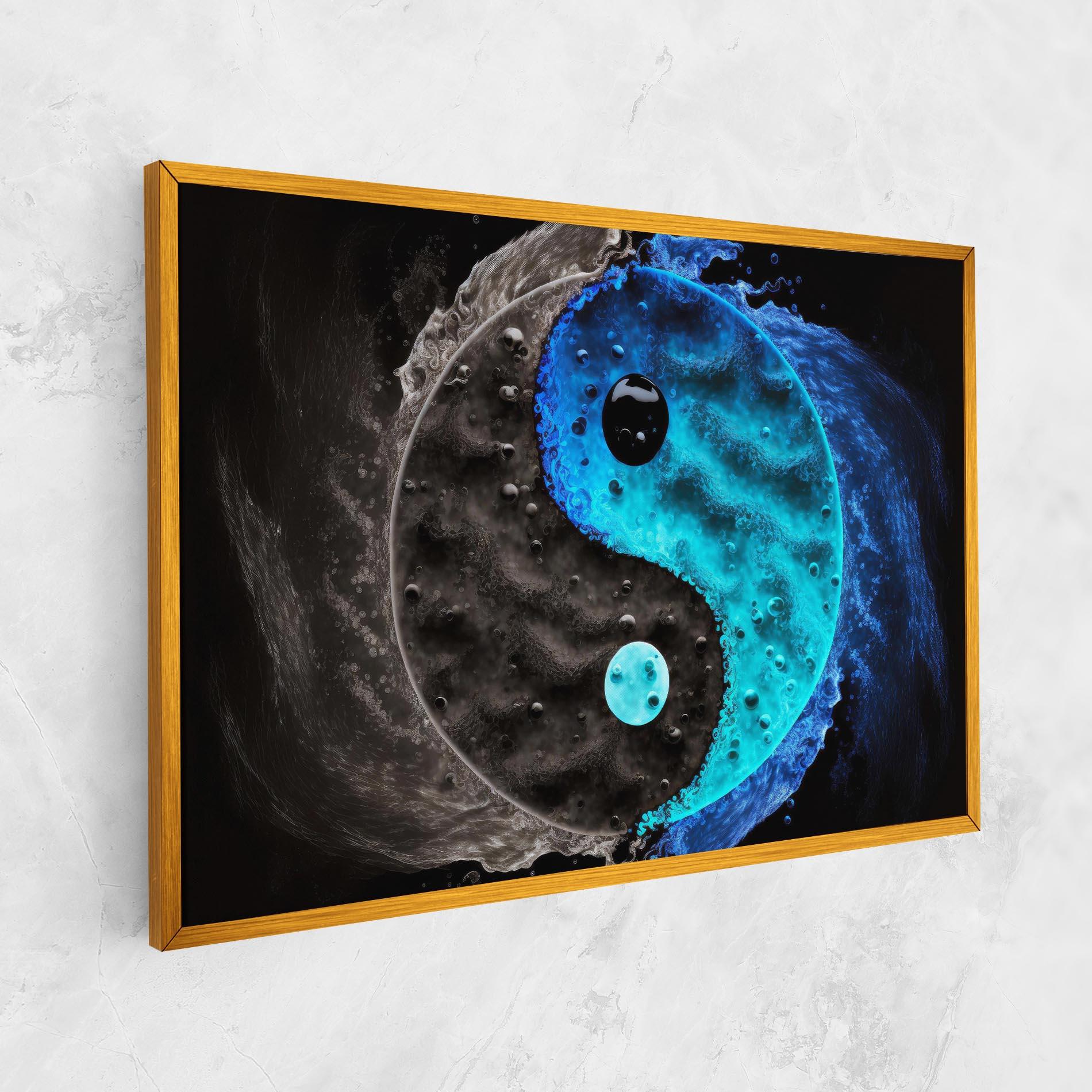 Картина на платно Blue Water Yinyang mockup 1