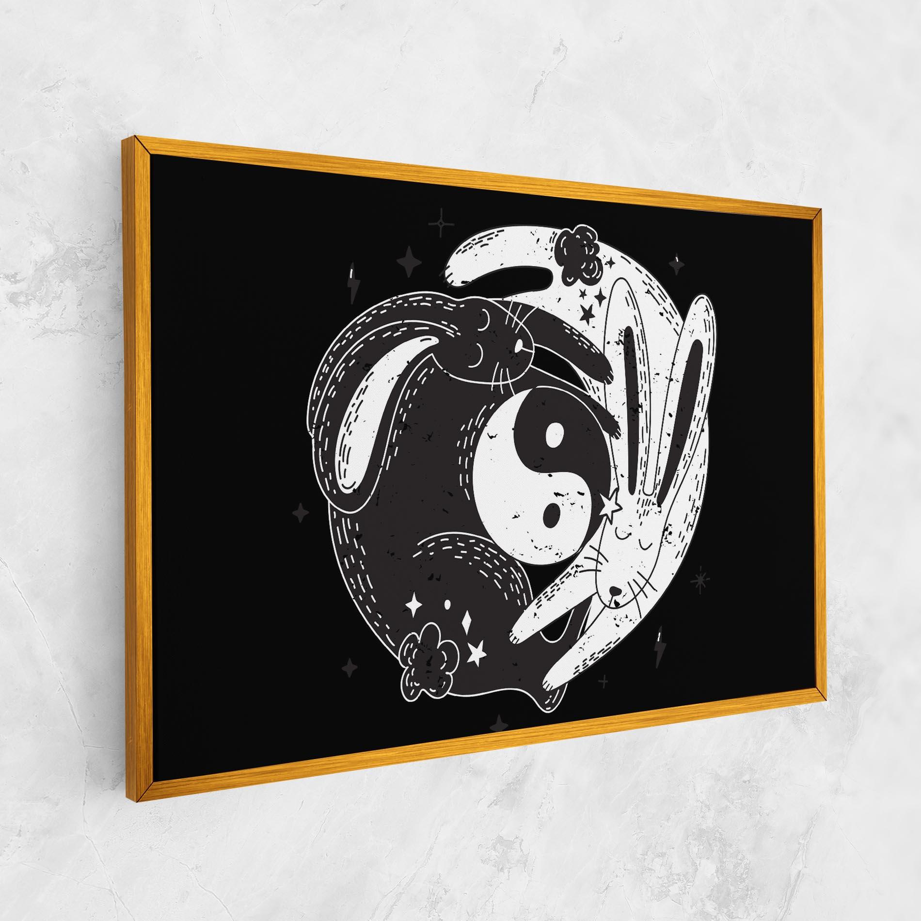 Картина на платно Bunny Yinyang mockup 1
