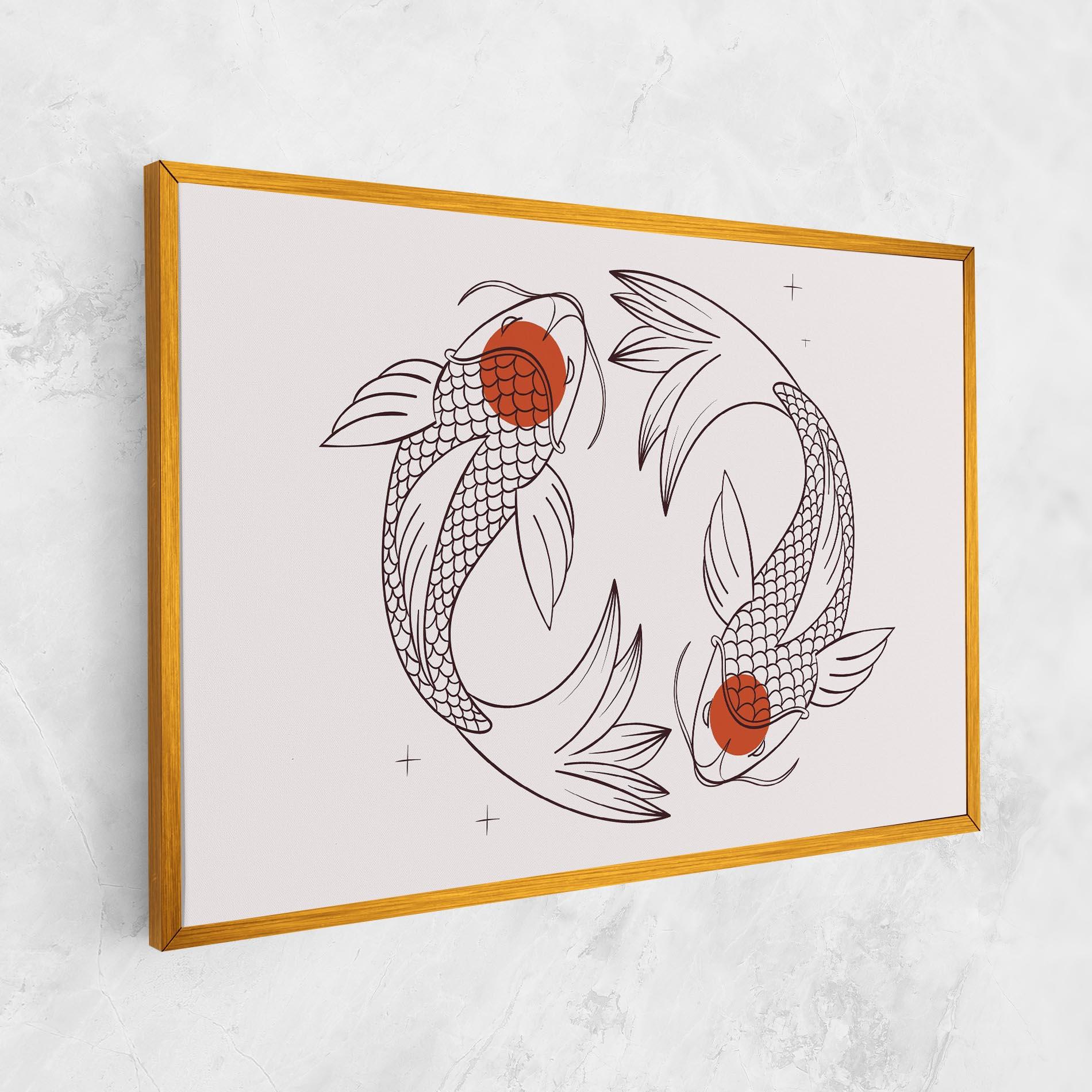 Картина на платно Koi Yinyang Art mockup 1