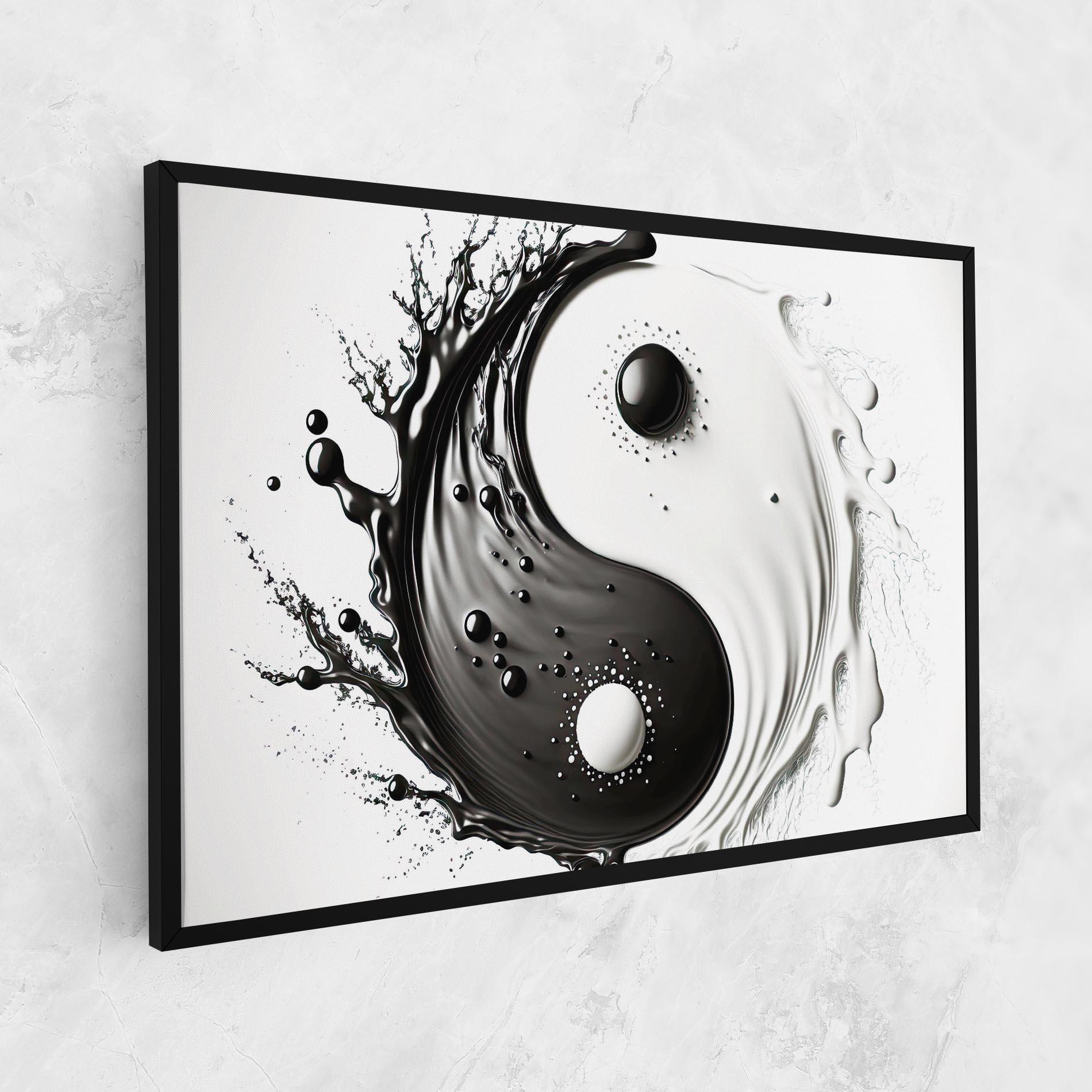 Картина на платно Black Liquid Yinyang mockup 1
