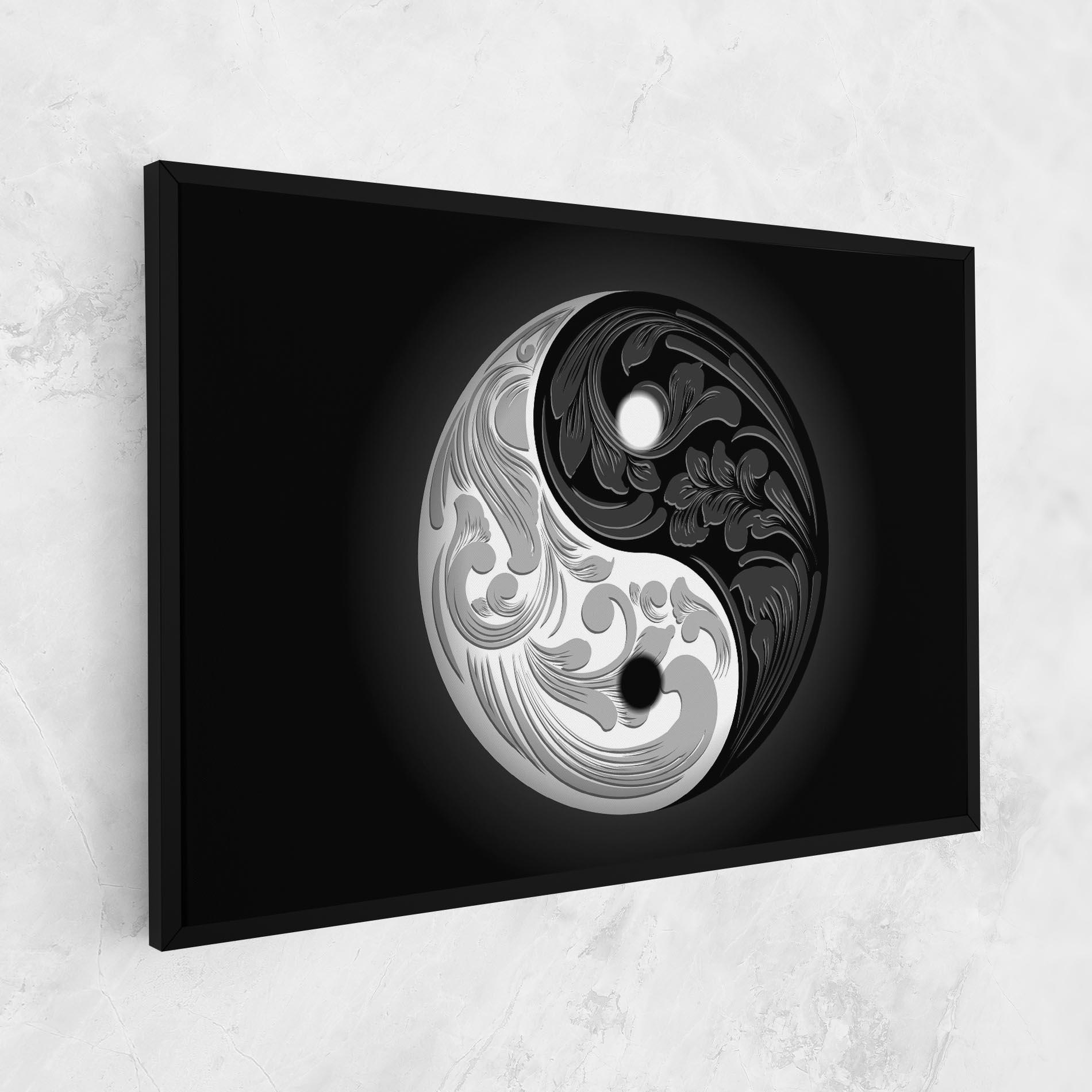 Картина на платно Yinyang Grey mockup 1