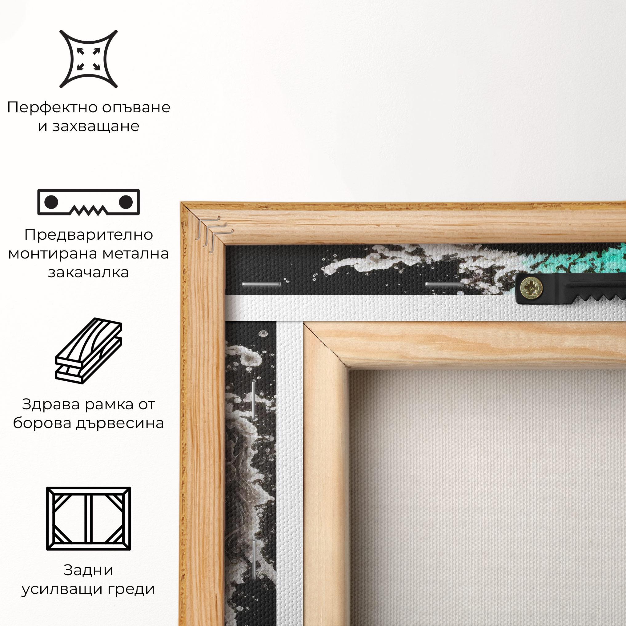 Картина на платно Blue Black Yinyang mockup 5