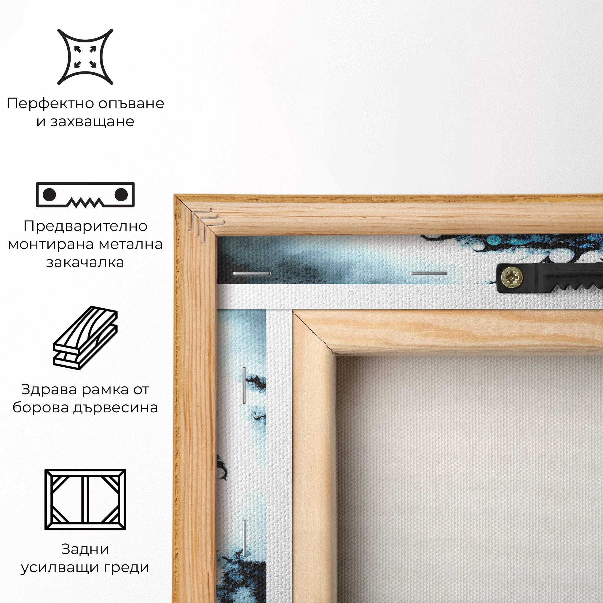 Картина на платно Blue White Yinyang mockup 5