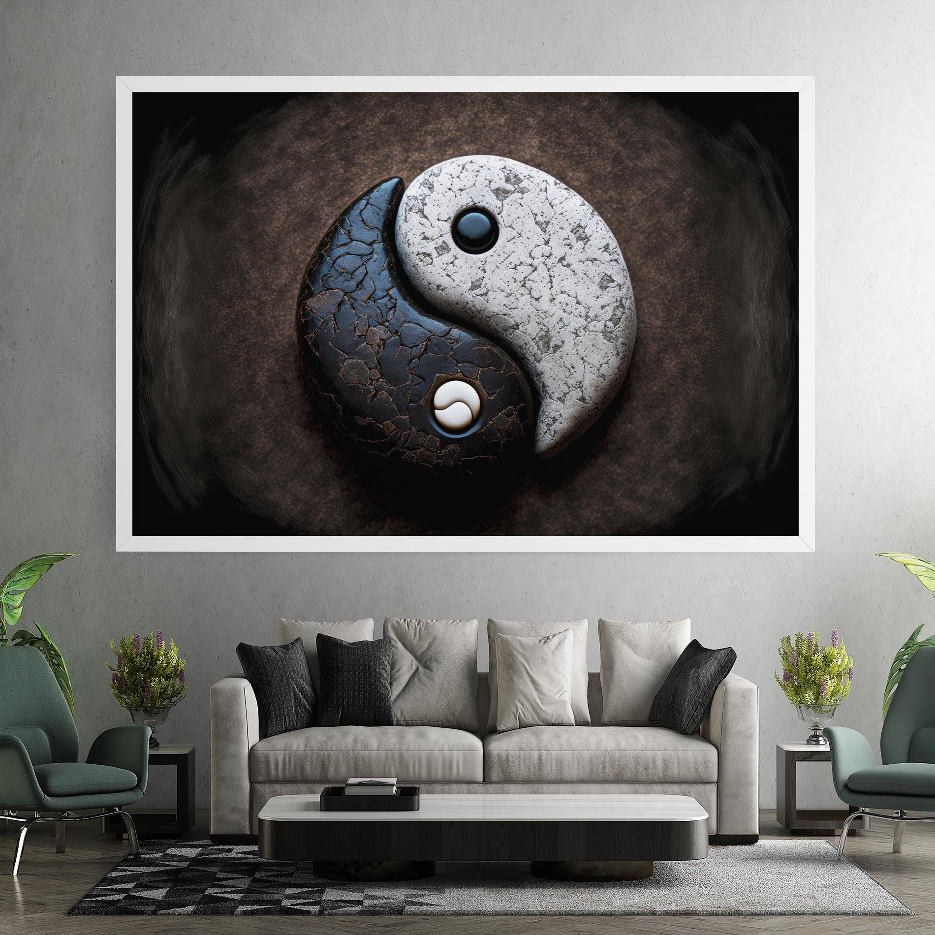 Картина на платно Black Stone Yinyang mockup 7