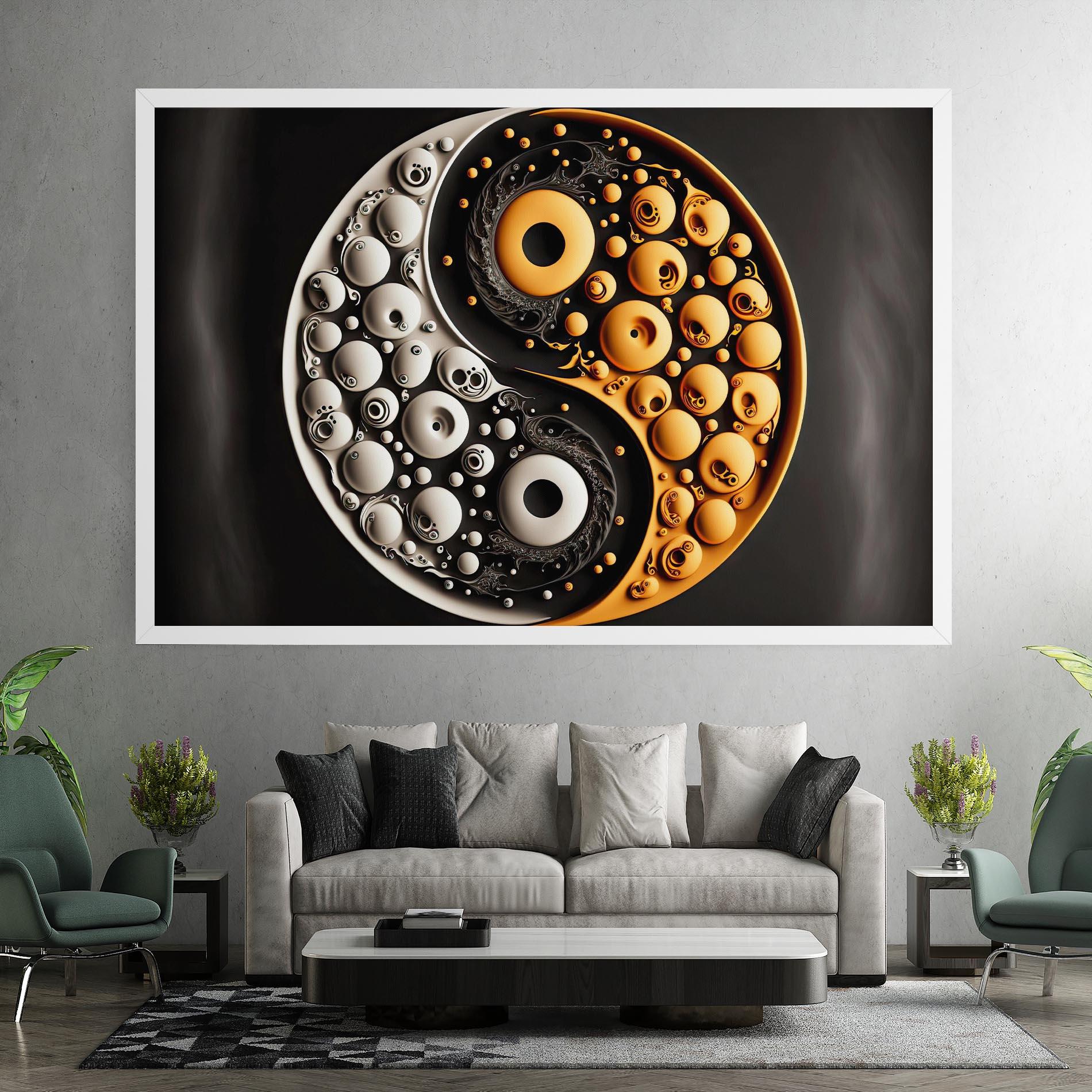 Картина на платно Cream Balls Yinyang mockup 7