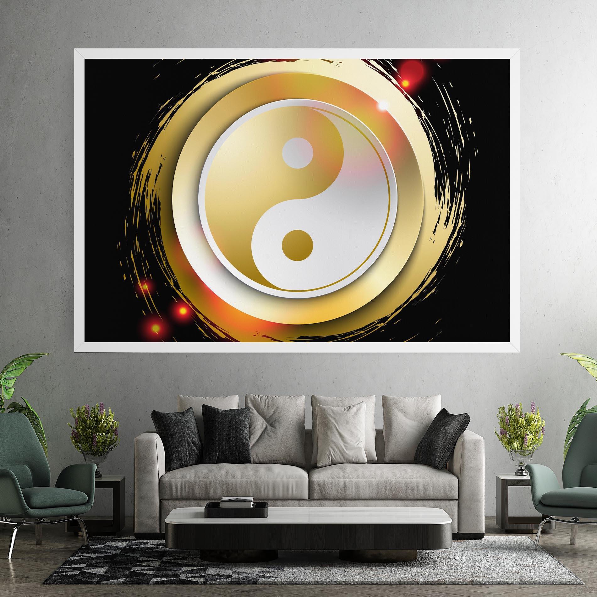 Картина на платно Gold Light Yinyang mockup 7