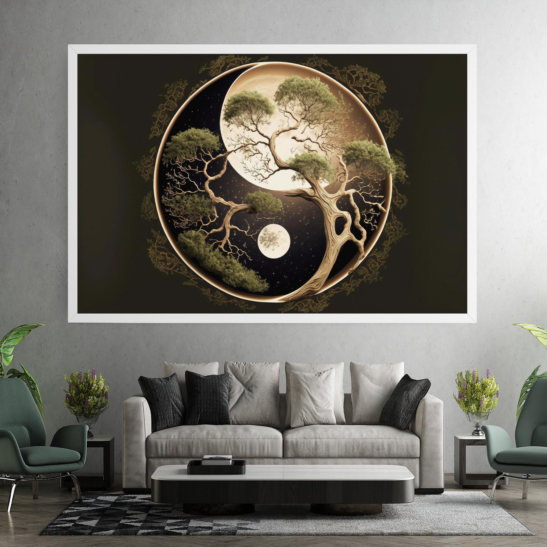 Картина на платно Green Tree Yinyang mockup 7