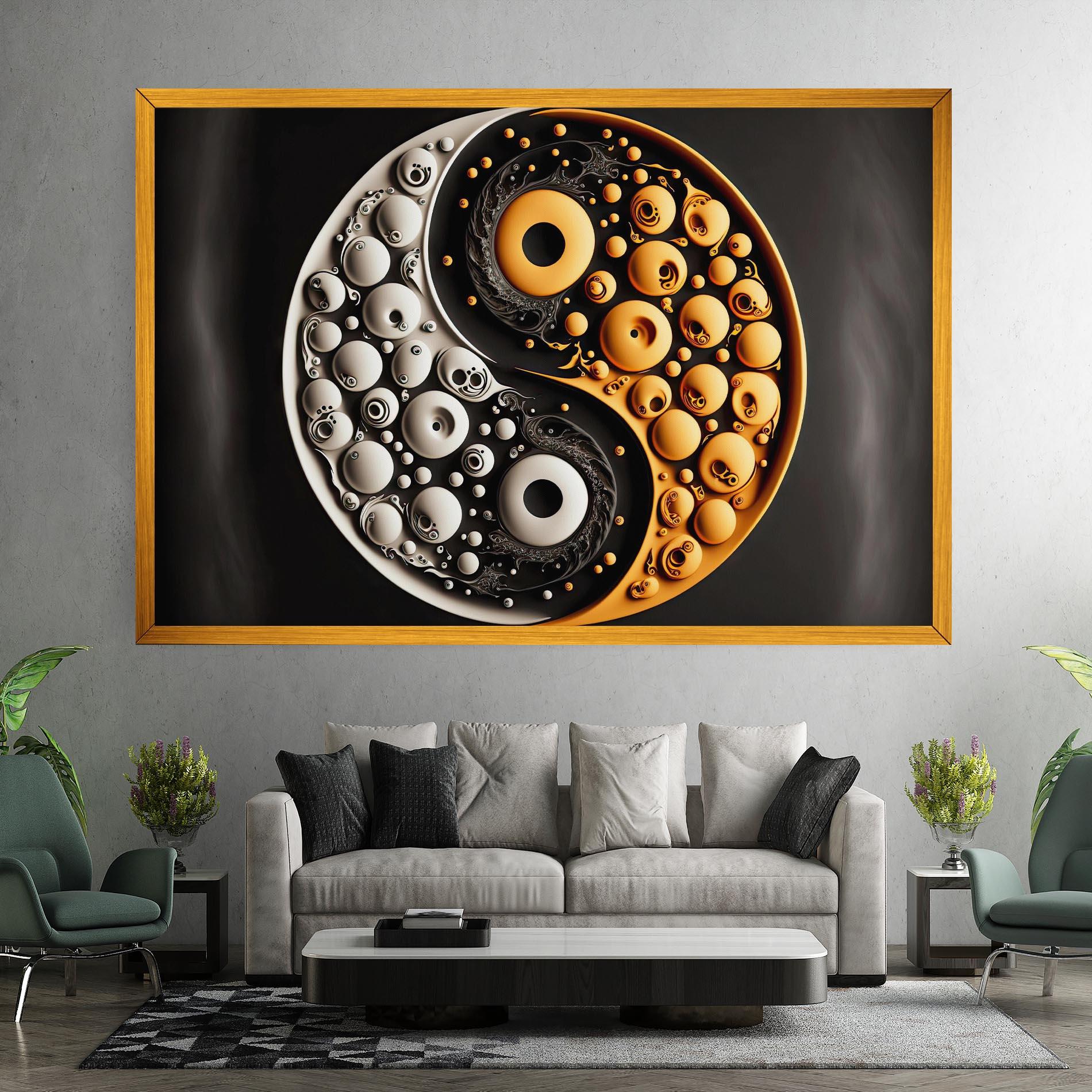 Картина на платно Cream Balls Yinyang mockup 7