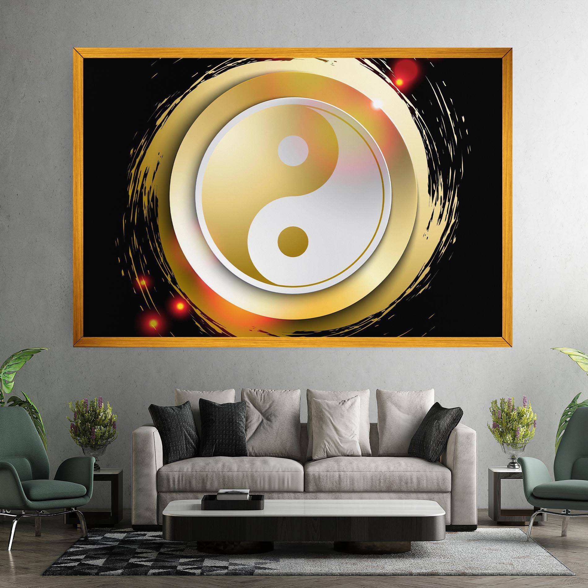 Картина на платно Gold Light Yinyang mockup 7