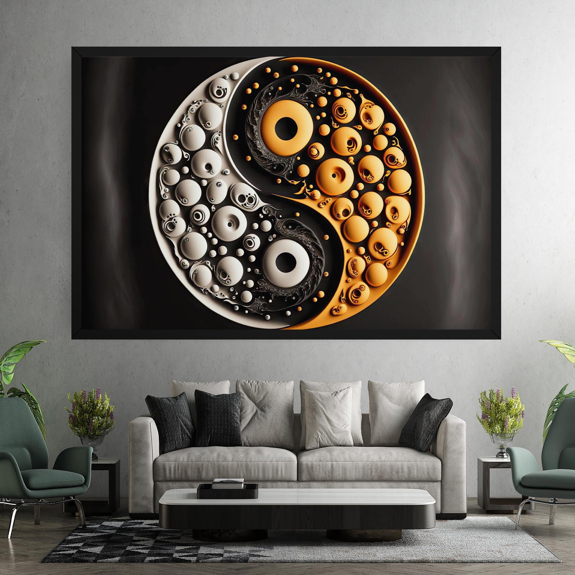 Картина на платно Cream Balls Yinyang mockup 7