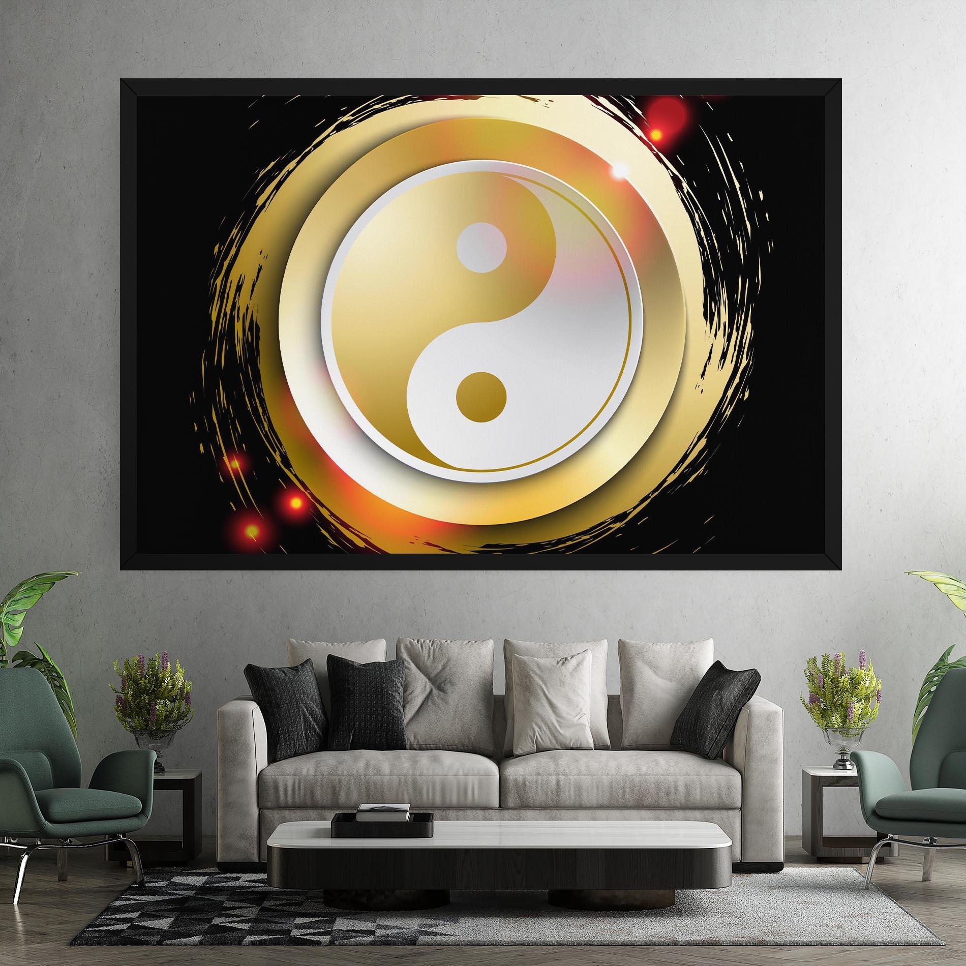 Картина на платно Gold Light Yinyang mockup 7