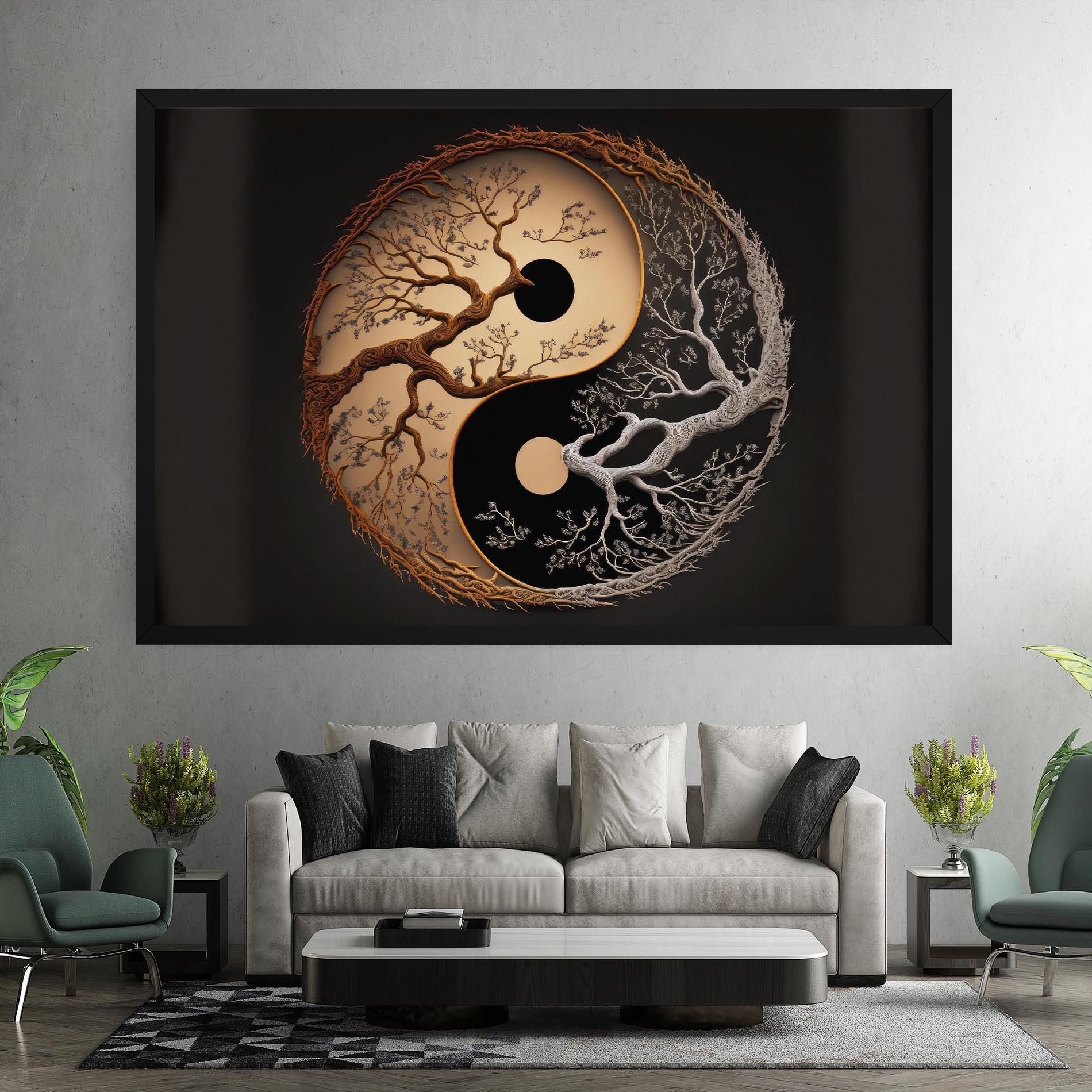 Картина на платно Old Tree Yinyang mockup 7