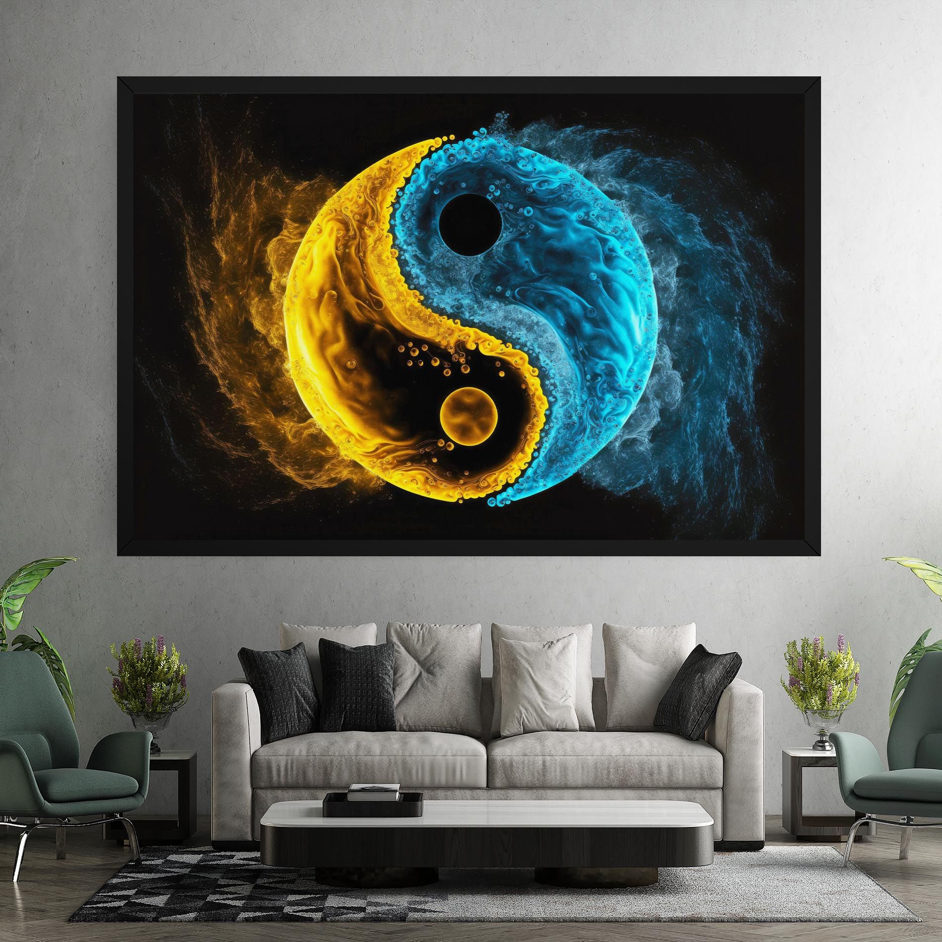 Yellow Blue Yinyang mockup 7